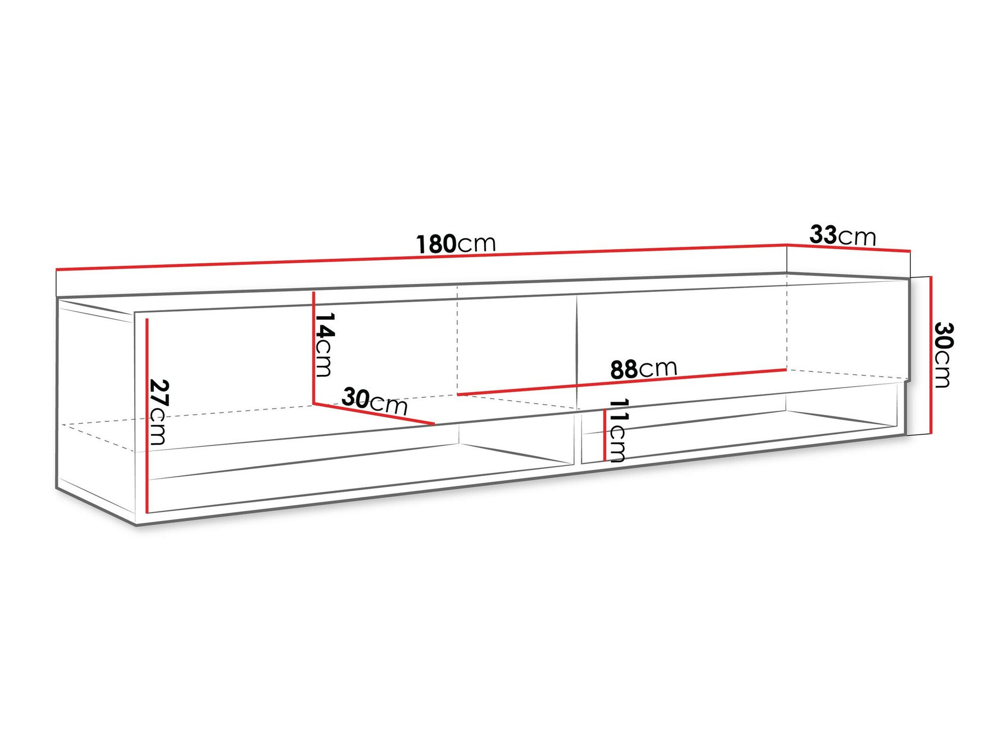 Meuble TV Sarasota 119 (Graphite + Chêne wotan)