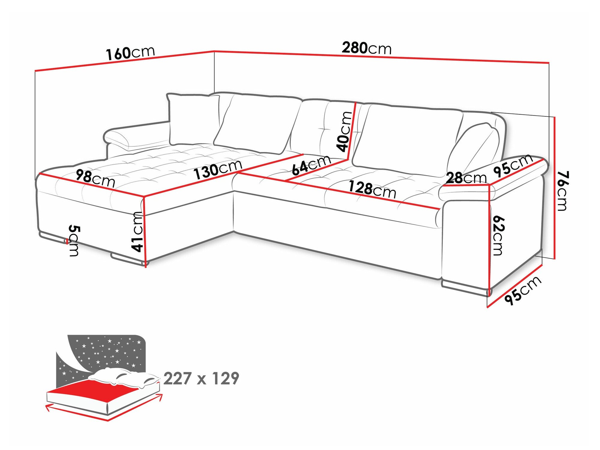 Canapé d'angle Comfivo Mica (Coral 45)