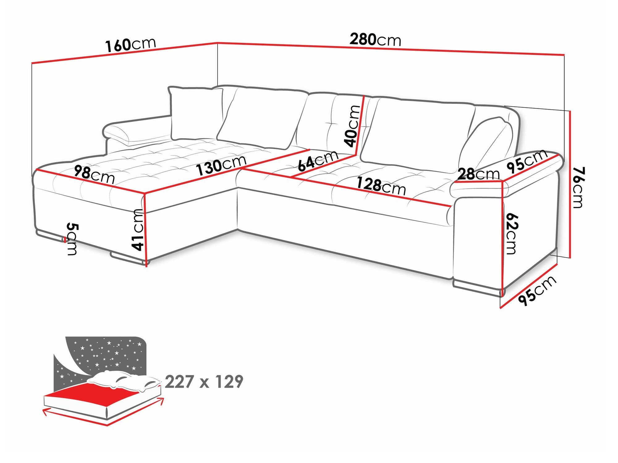 Canapé d'angle Comfivo Mica (Coral 45)