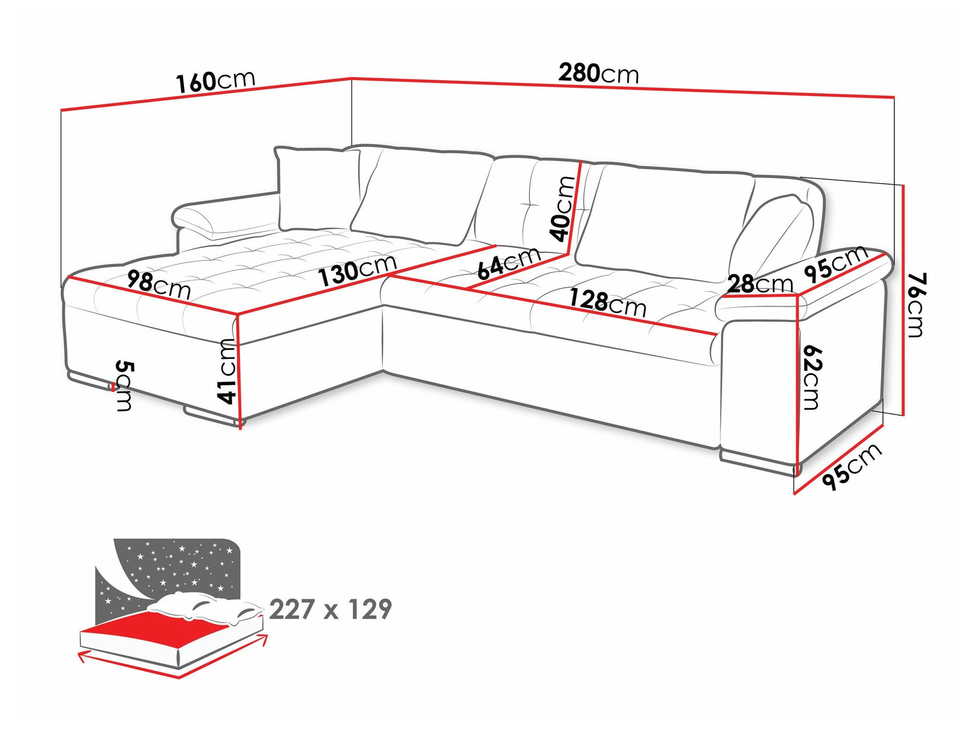 Canapé d'angle Comfivo Mica (Coral 75)
