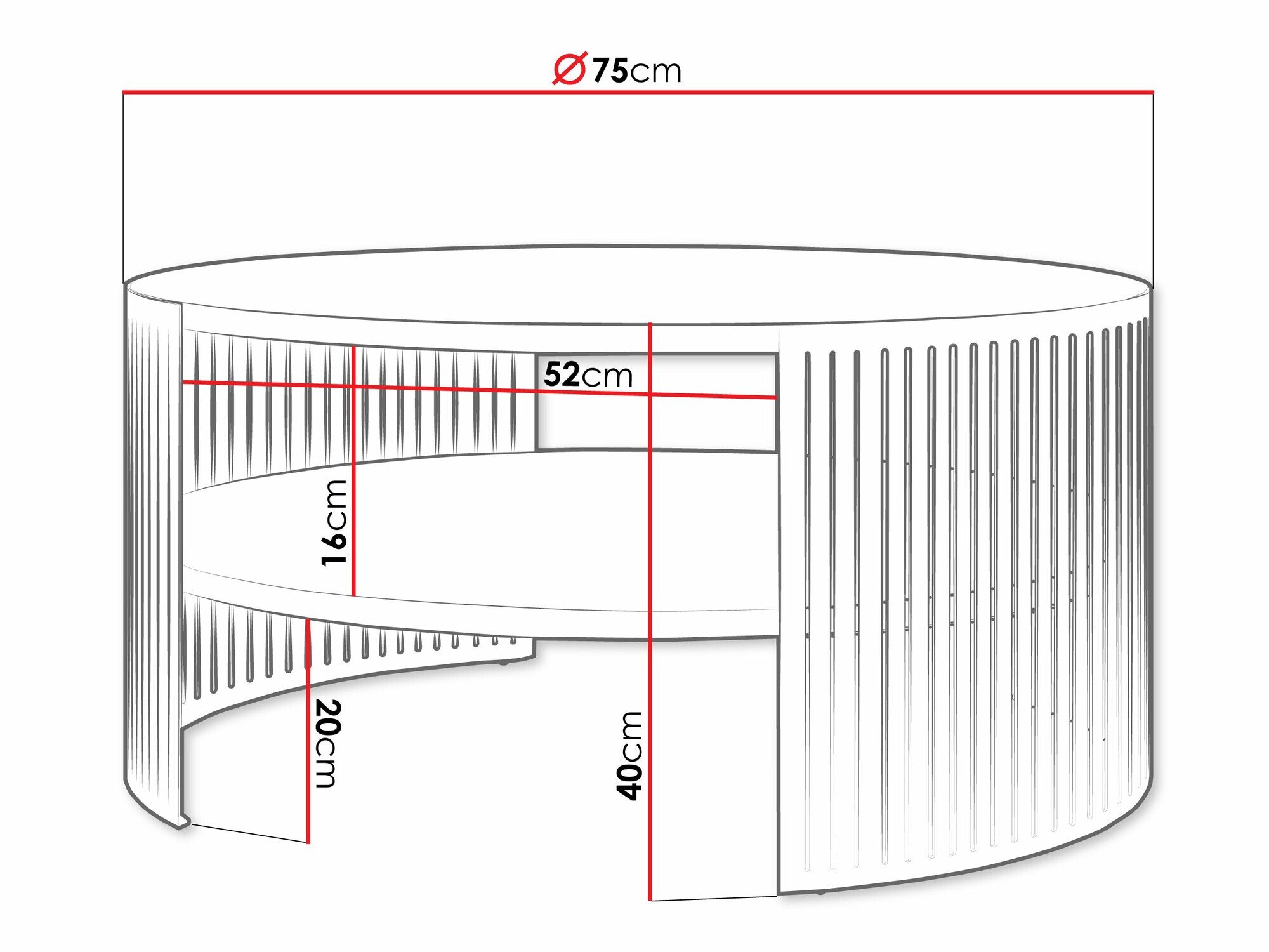 Table basse Evanola 101 (Doré + Cachemire)