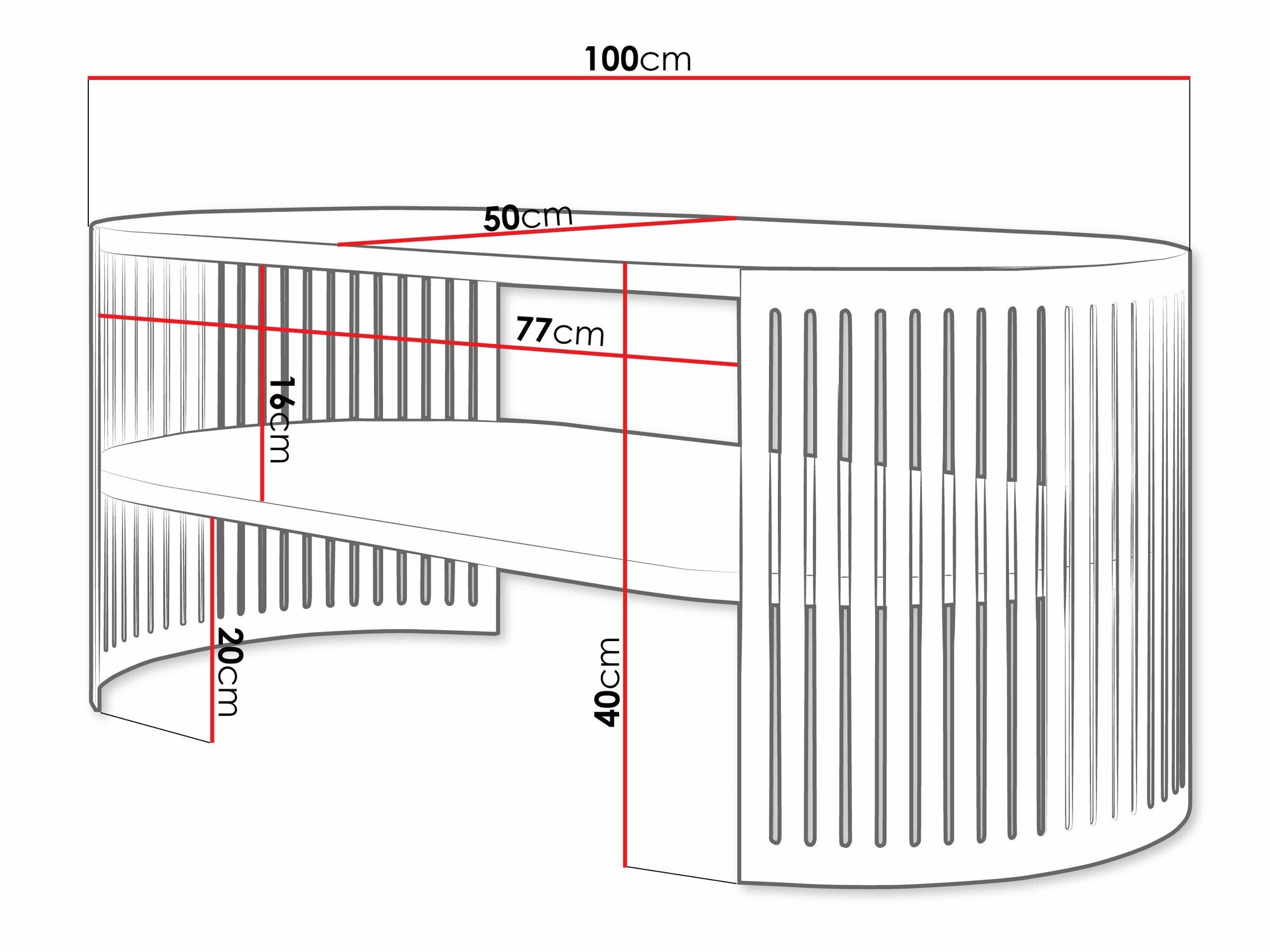 Table basse Evanola 104 (Doré + Cachemire)