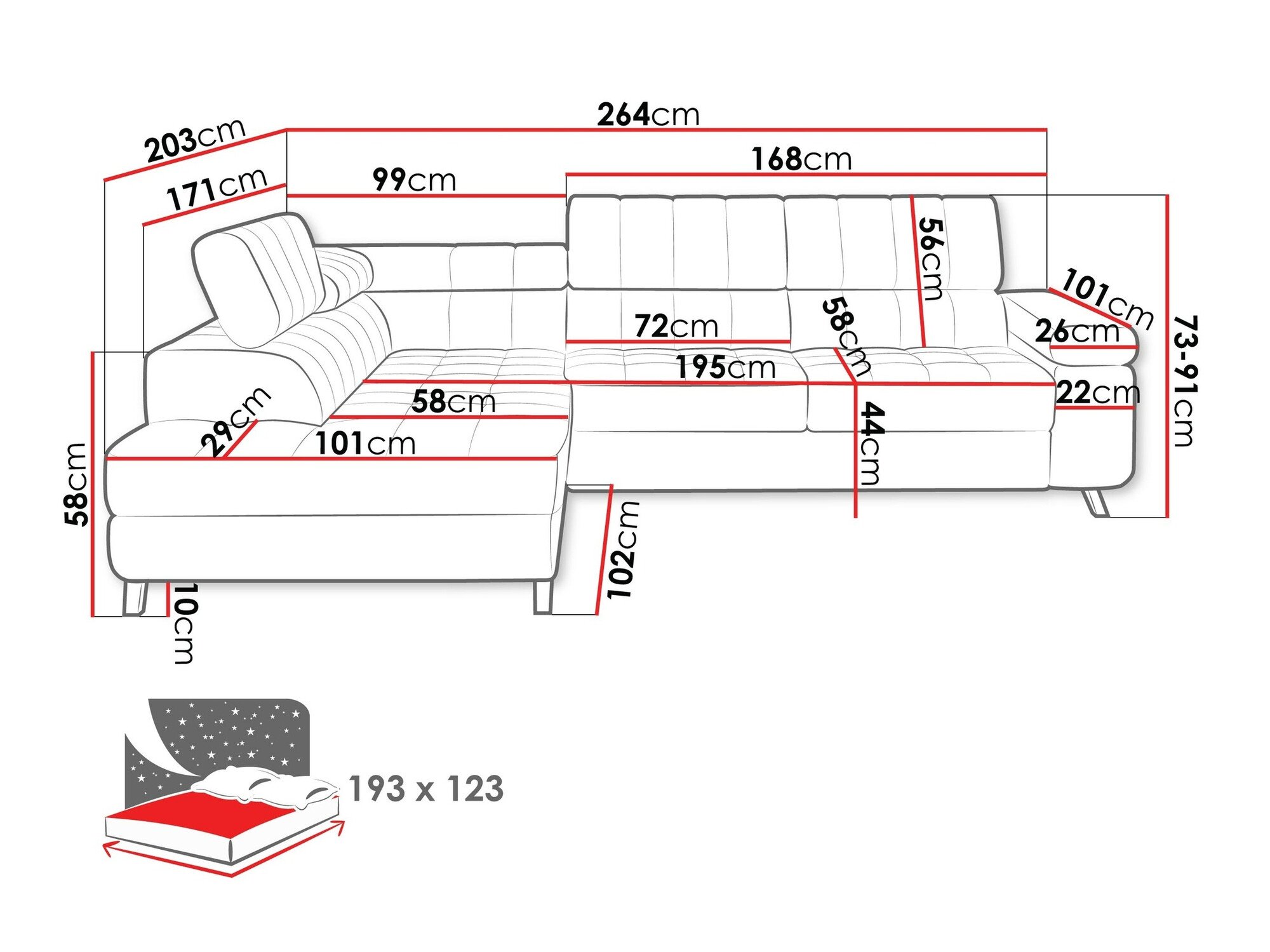 Canapé d'angle Comfivo Agnus (Boucle Abriamo 10)