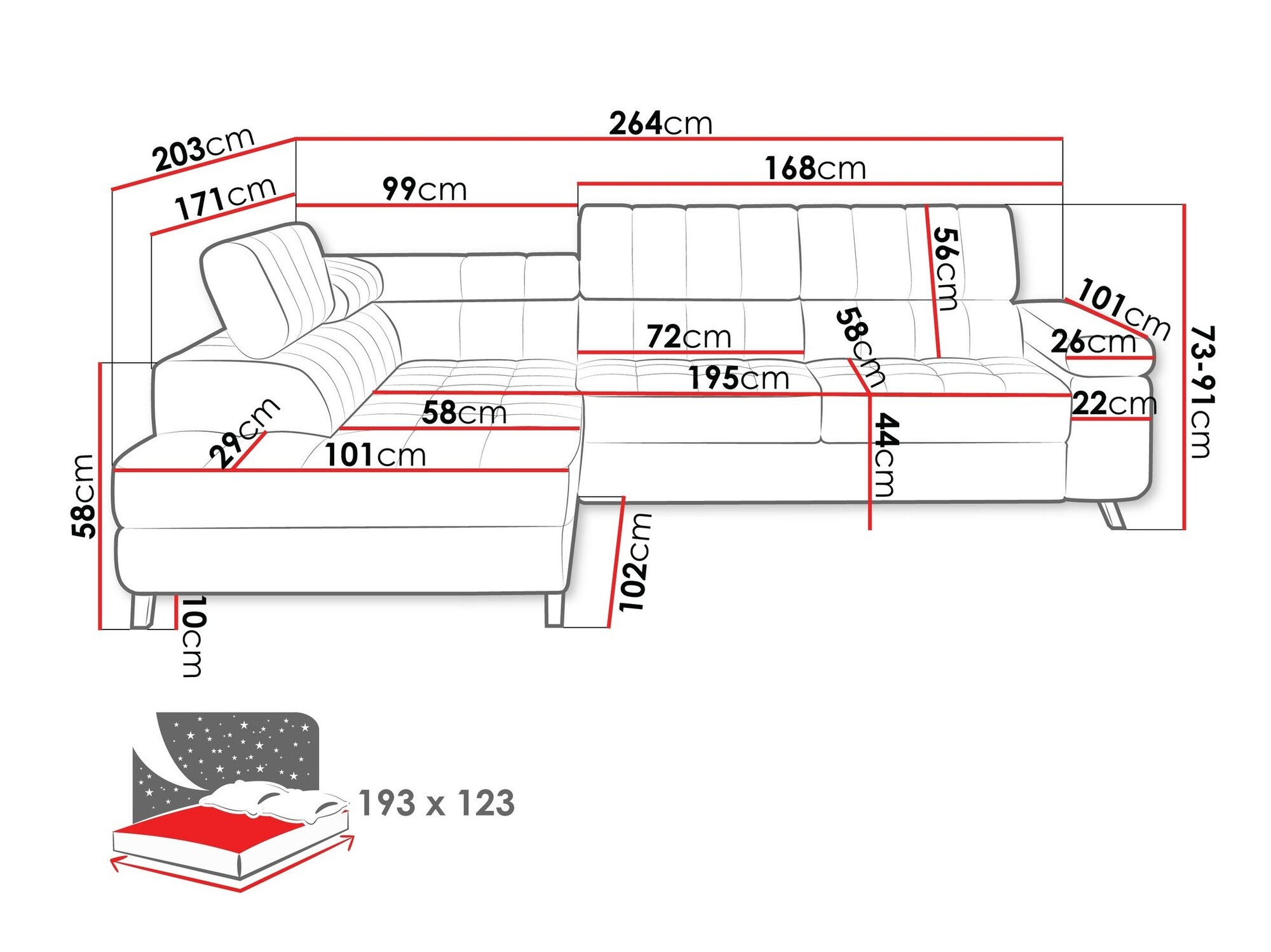 Canapé d'angle Comfivo Agnus (Boucle Abriamo 10)
