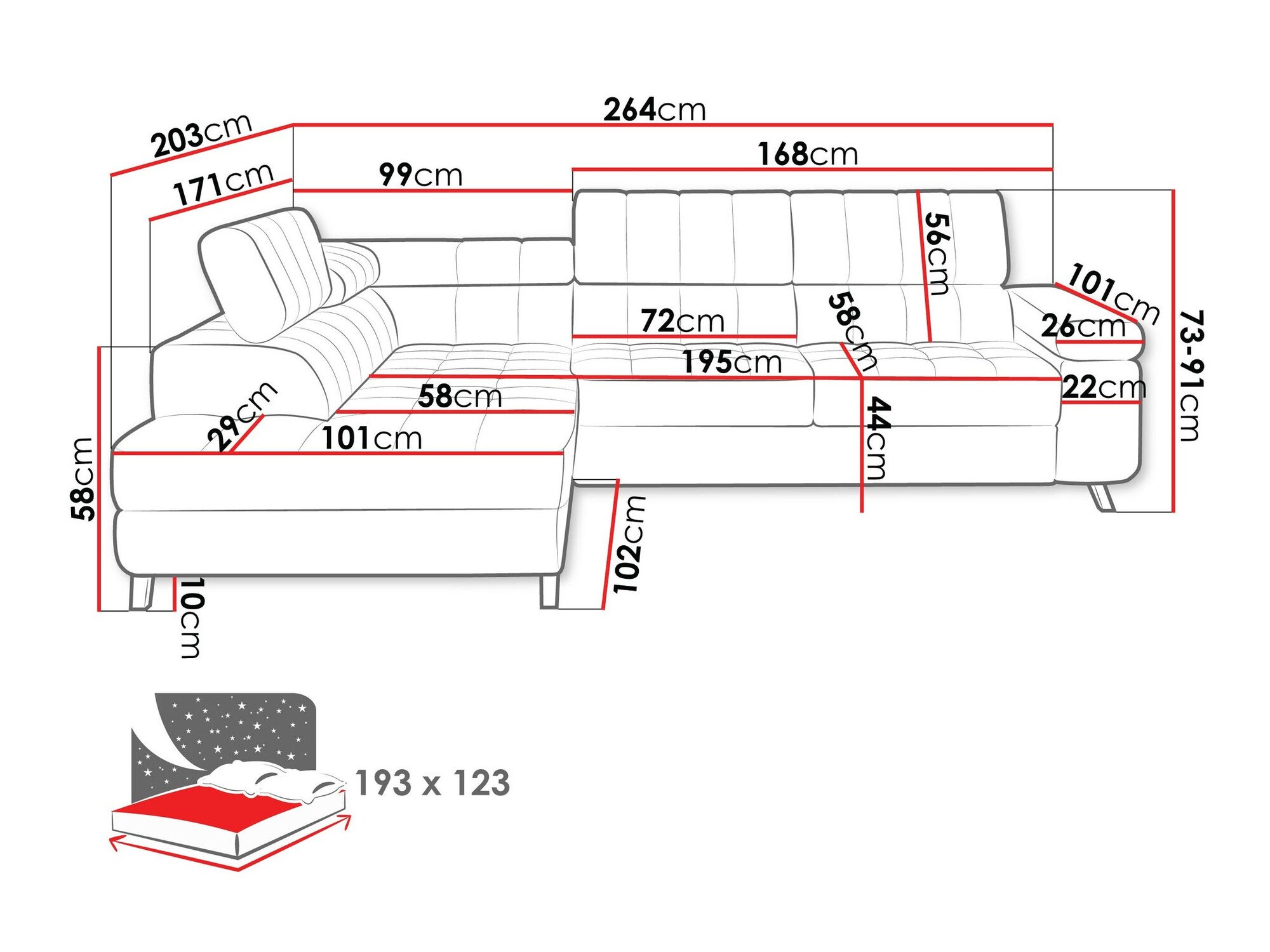 Canapé d'angle Comfivo Agnus (Flow 06)