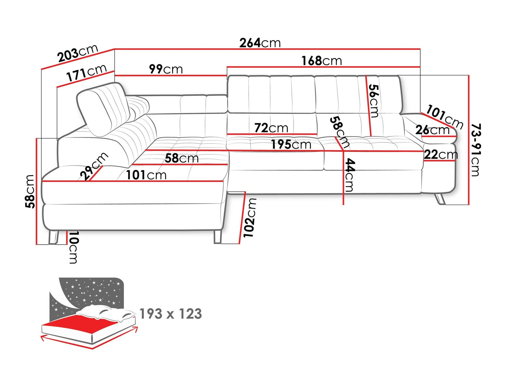 Canapé d'angle Comfivo Agnus (Flow 06)