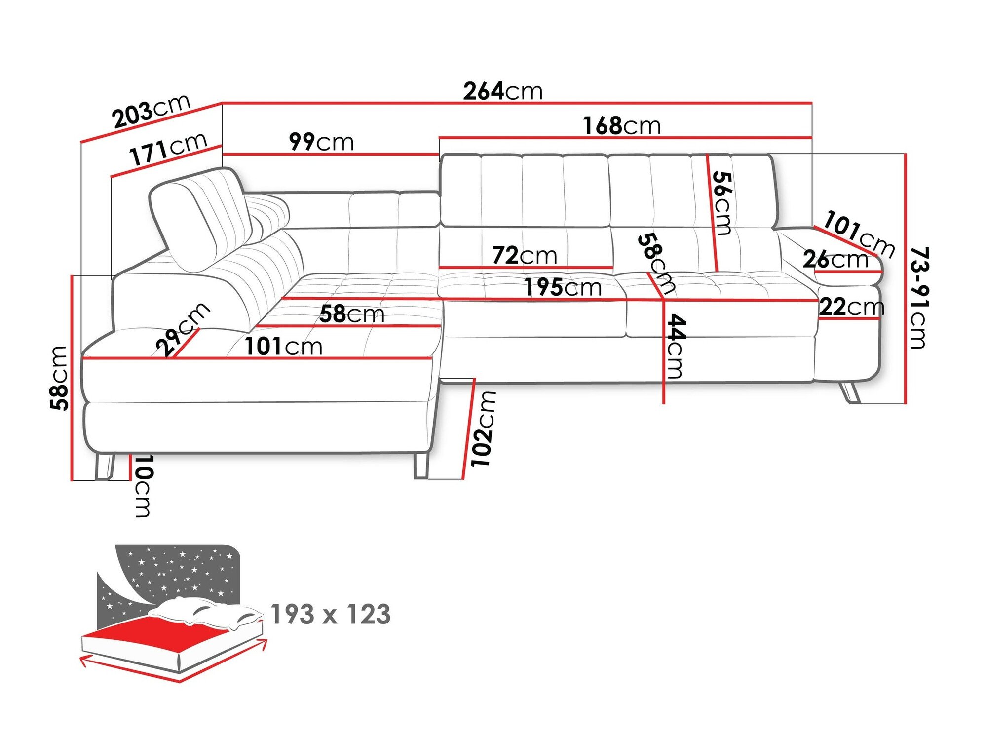 Canapé d'angle Comfivo Agnus (Fresh 11)