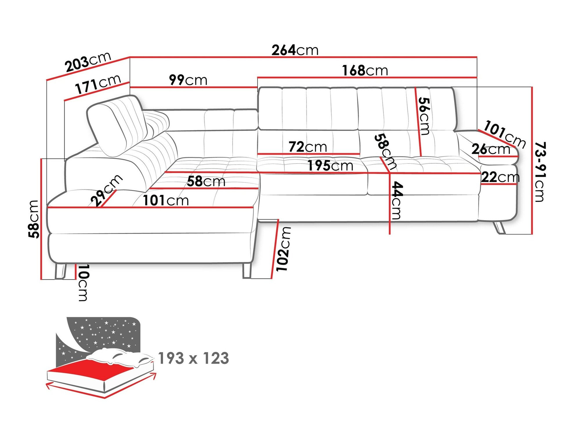 Canapé d'angle Comfivo Agnus (Fresh 11)