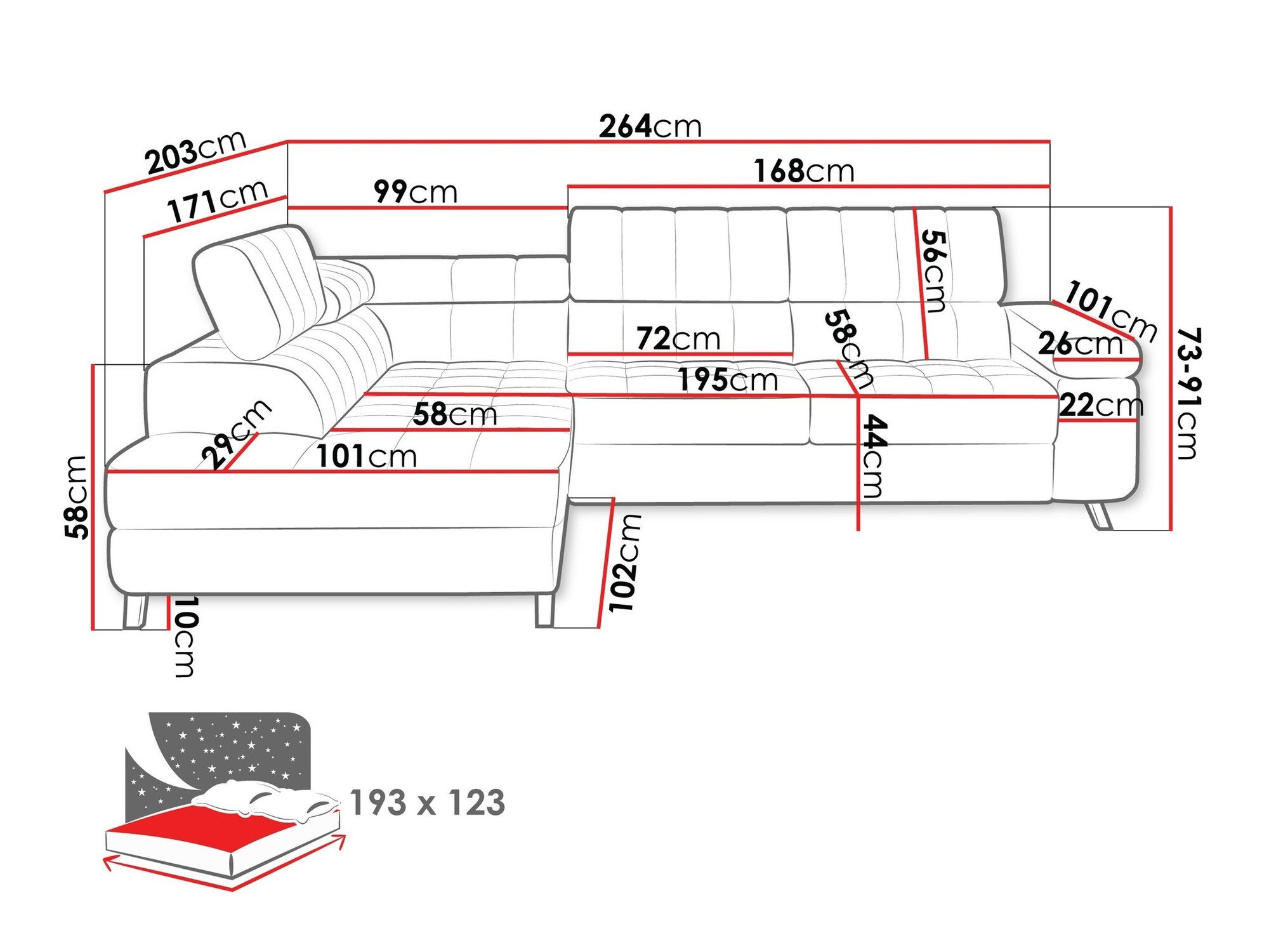 Canapé d'angle Comfivo Agnus (Fresh 13)