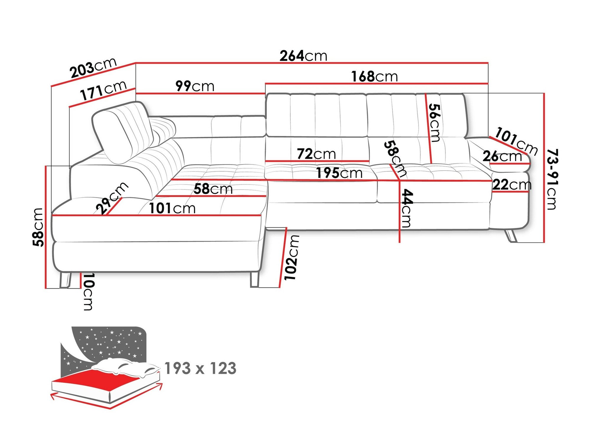 Canapé d'angle Comfivo Agnus (Fresh 13)