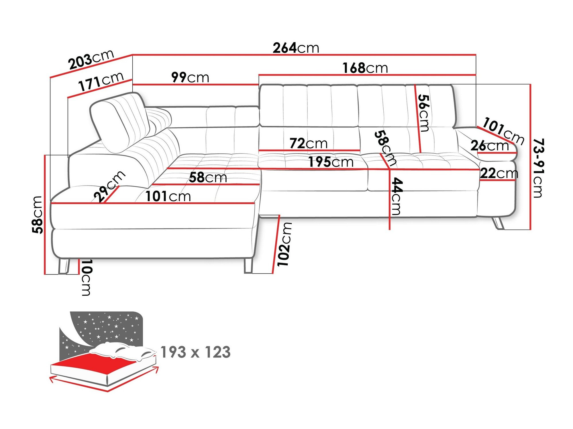 Canapé d'angle Comfivo Agnus (Magic Velvet 2227)