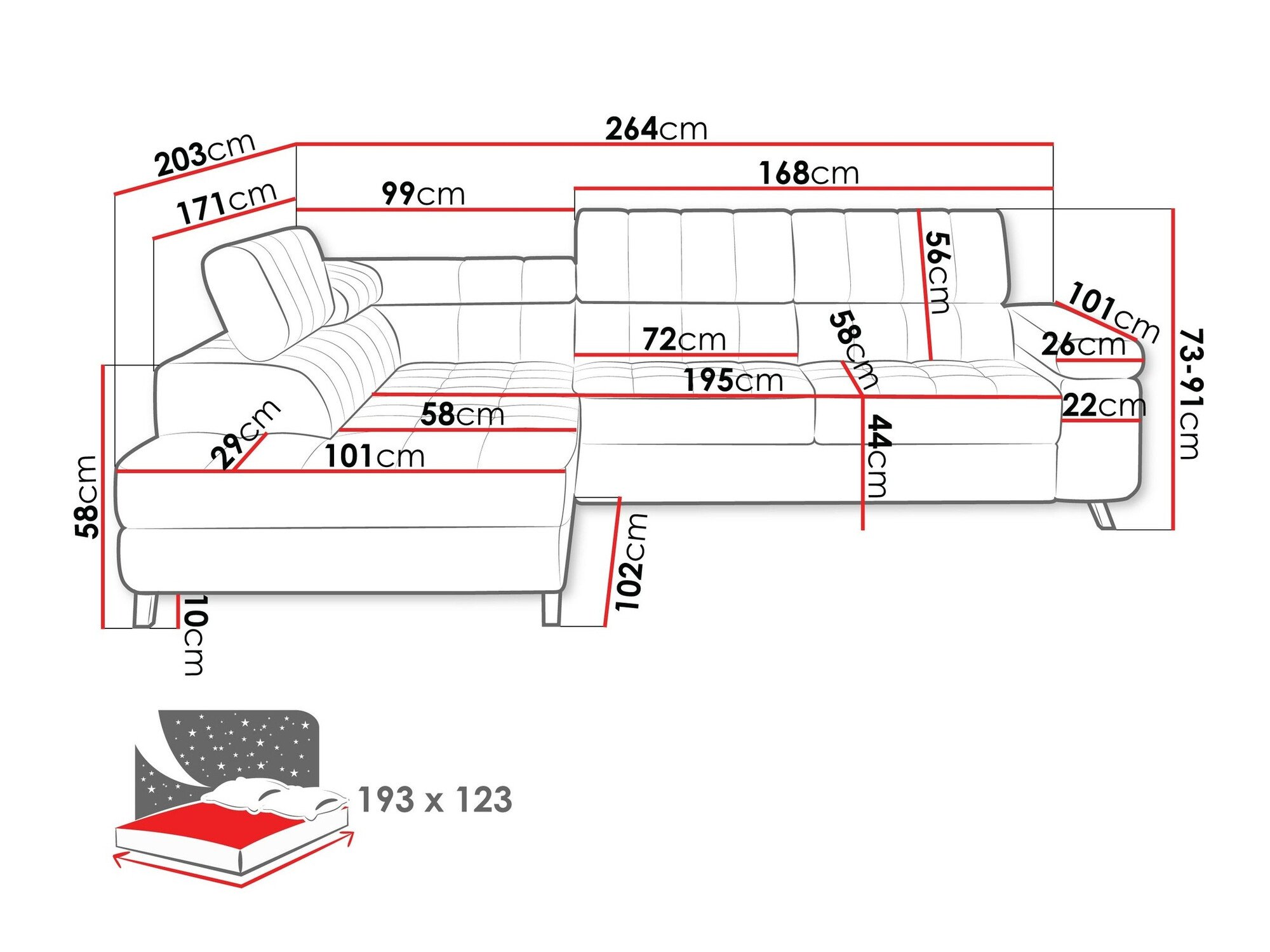 Canapé d'angle Comfivo Agnus (Sicuro 65)