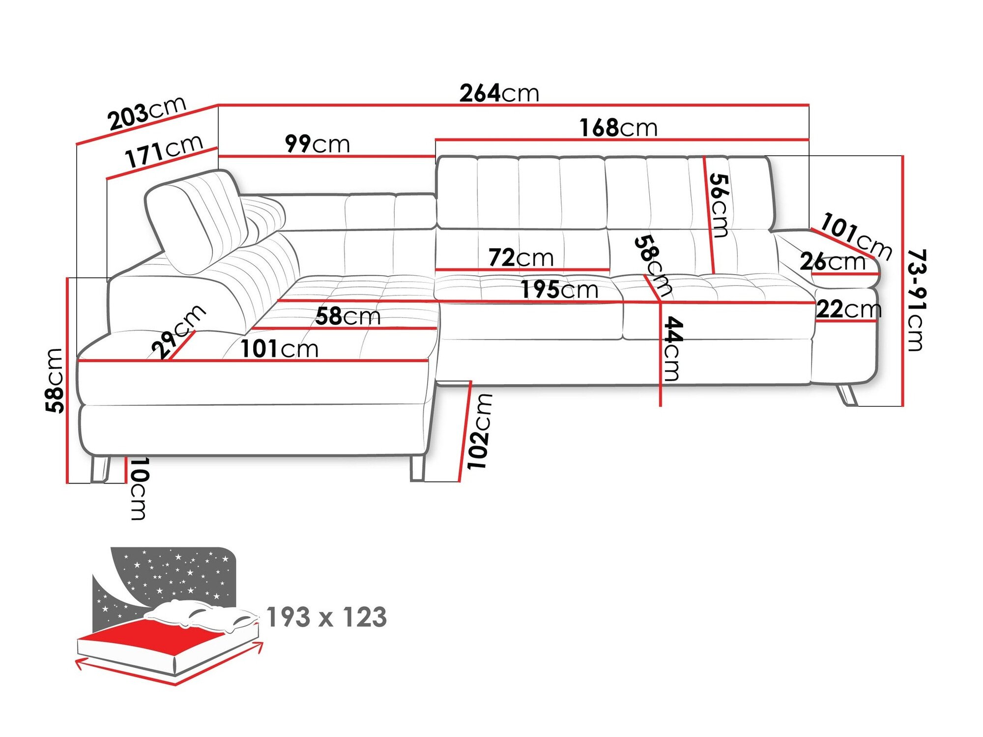 Canapé d'angle Comfivo Agnus (Sorriso 22)
