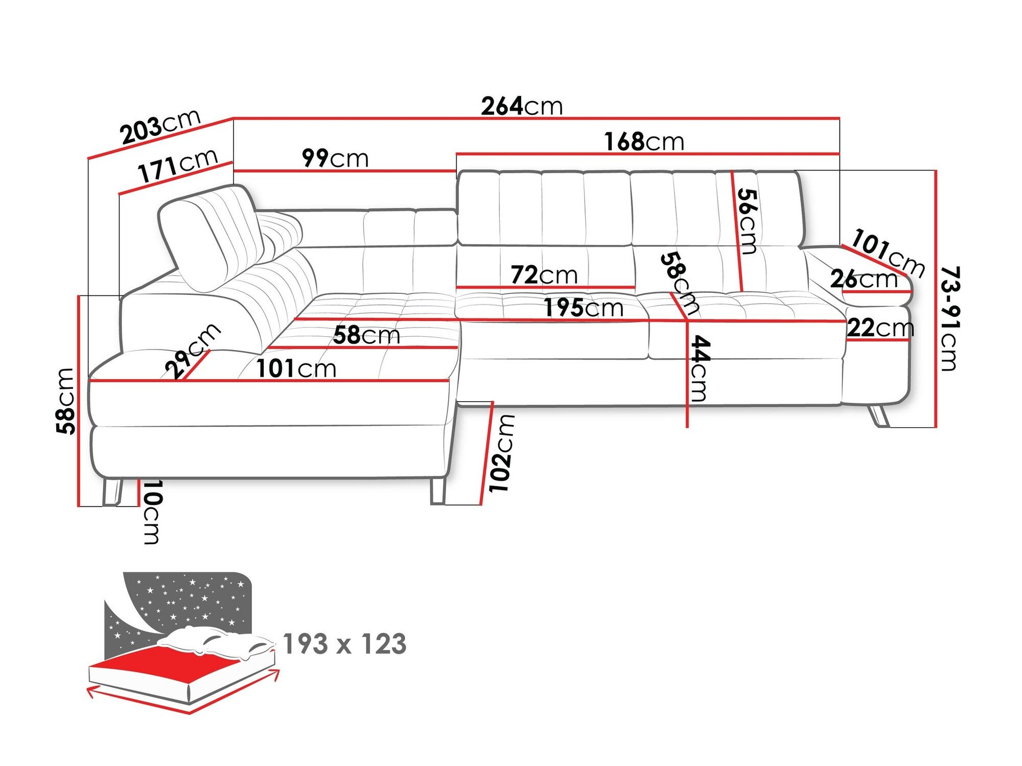 Canapé d'angle Comfivo Agnus (Velo 625)