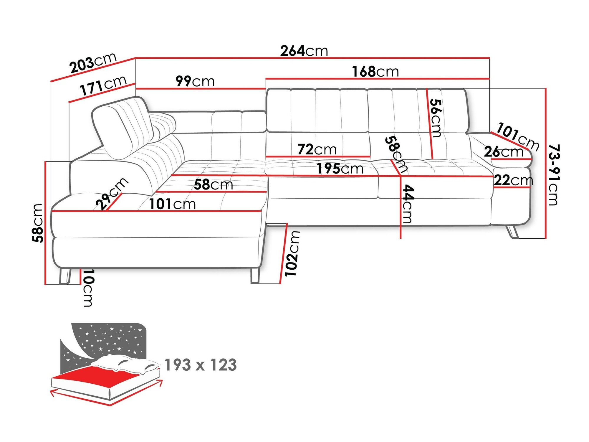 Canapé d'angle Comfivo Agnus (Venus Velvet 2926)