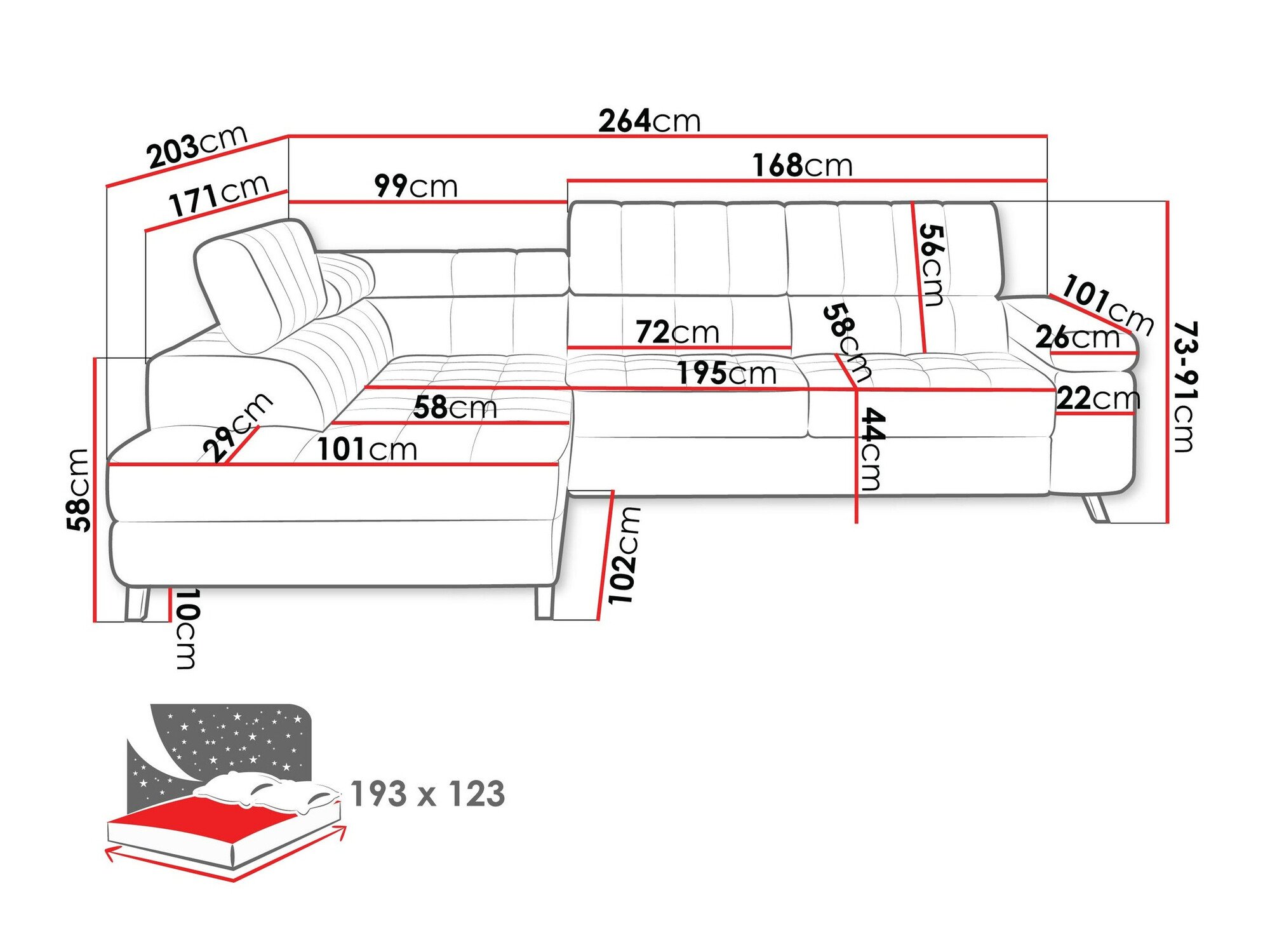 Canapé d'angle Comfivo Agnus (Wave 05)