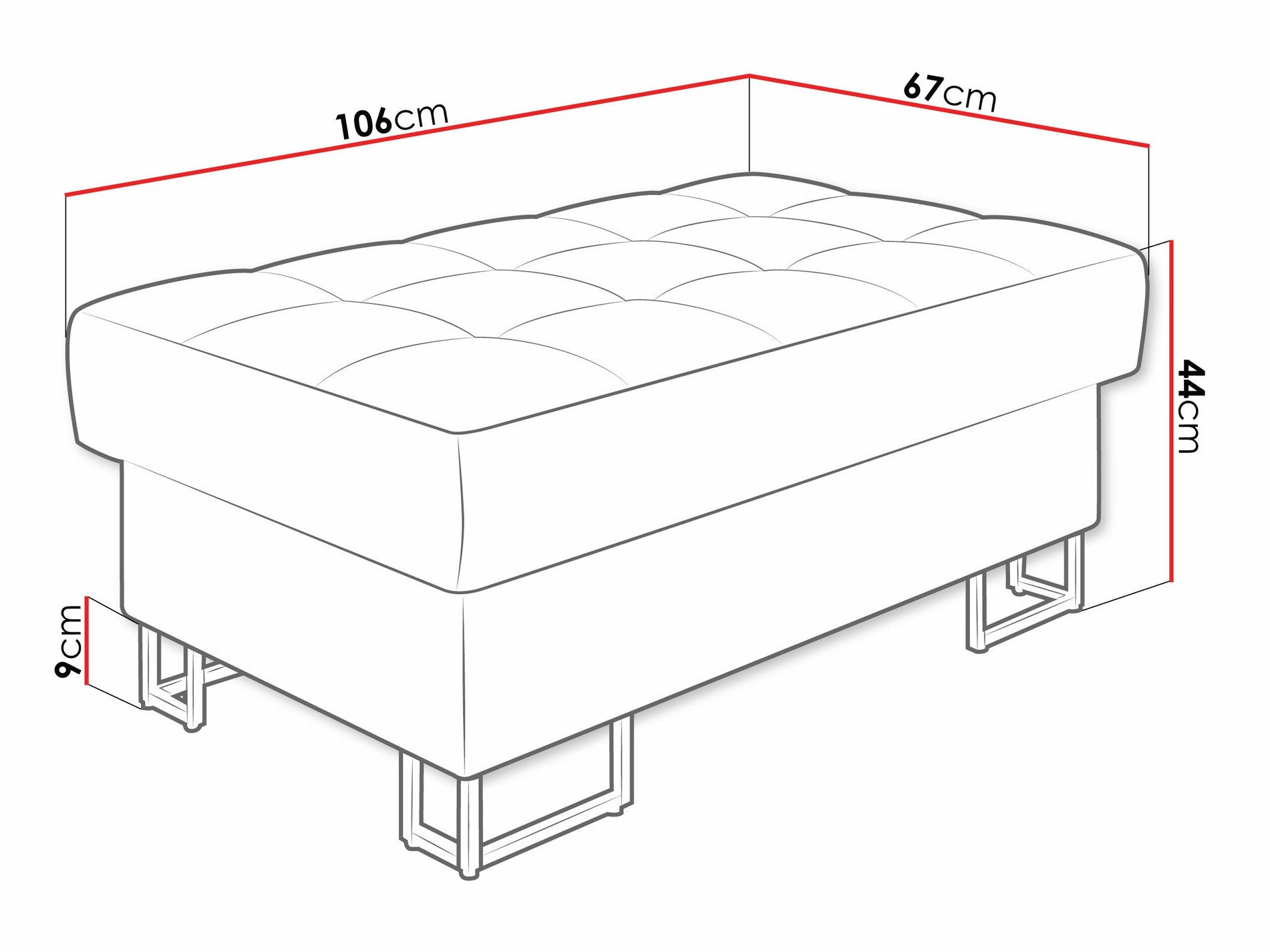 Banc rembourré Comfivo Anima (Magic Velvet 2217)