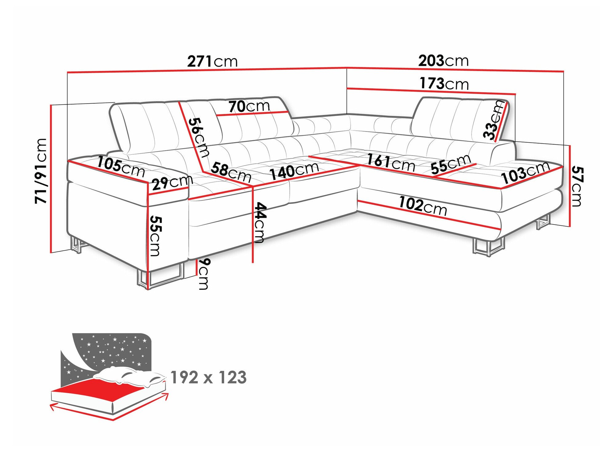 Canapé d'angle Comfivo Anima (Clara 215.02)