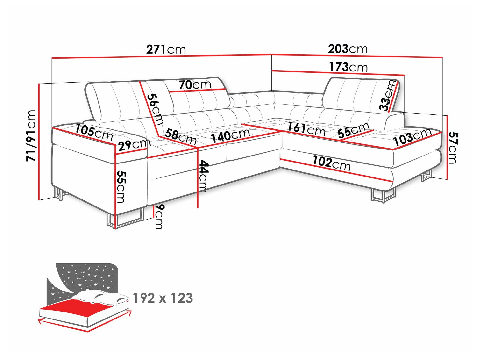 Canapé d'angle Comfivo Anima (Clara 215.02)