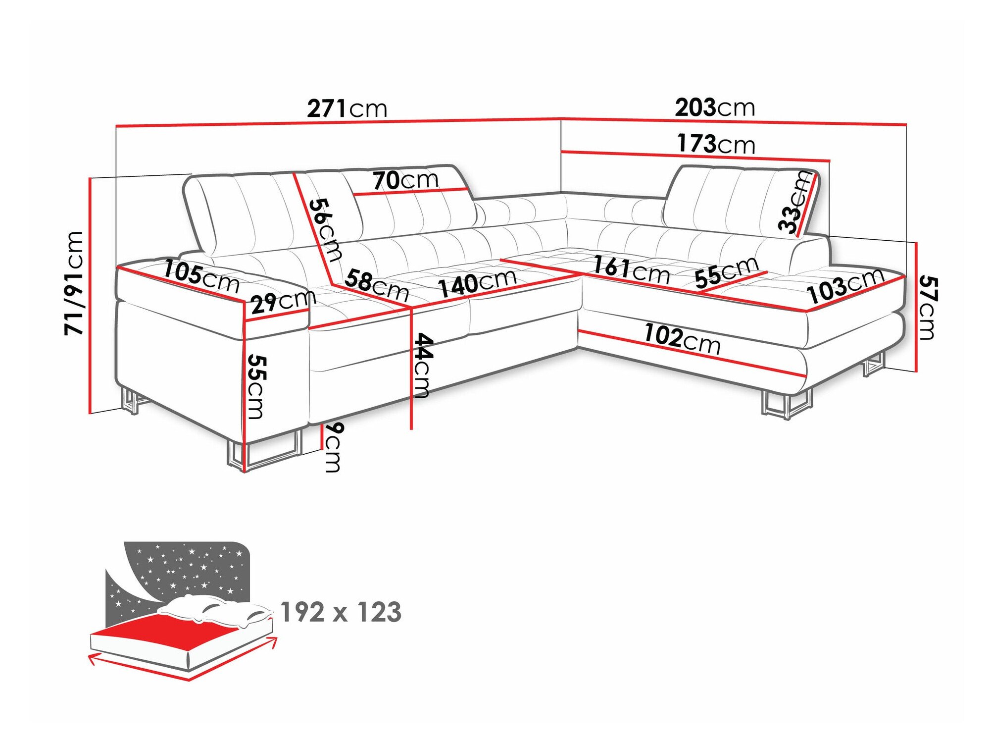 Canapé d'angle Comfivo Anima (Coral 65)