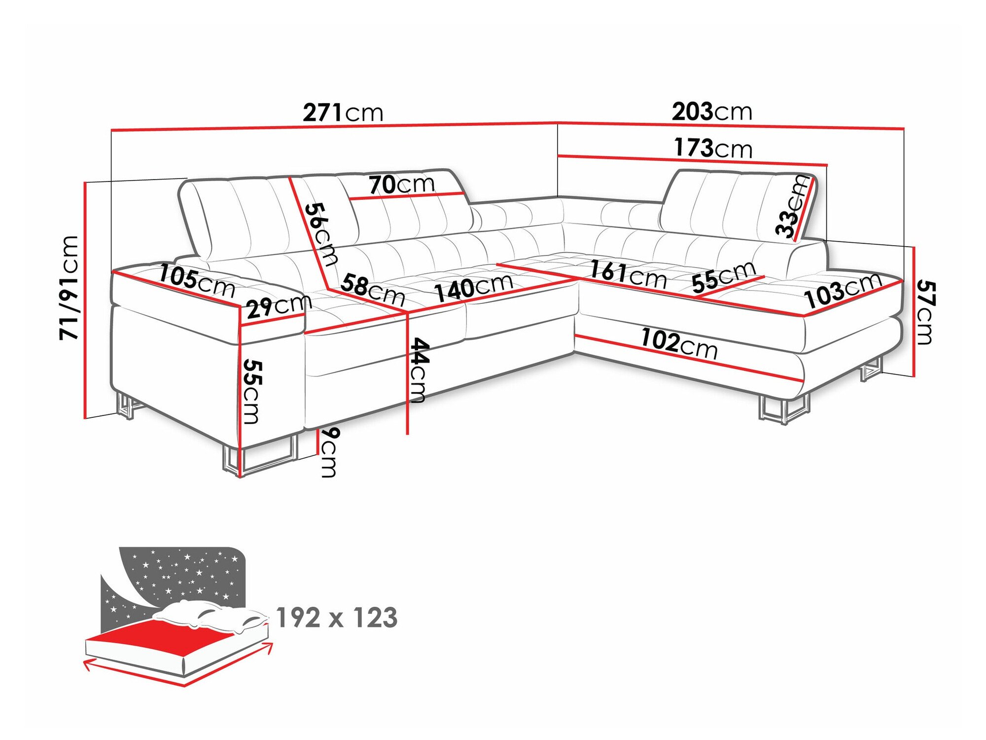 Canapé d'angle Comfivo Anima (Coral 65)