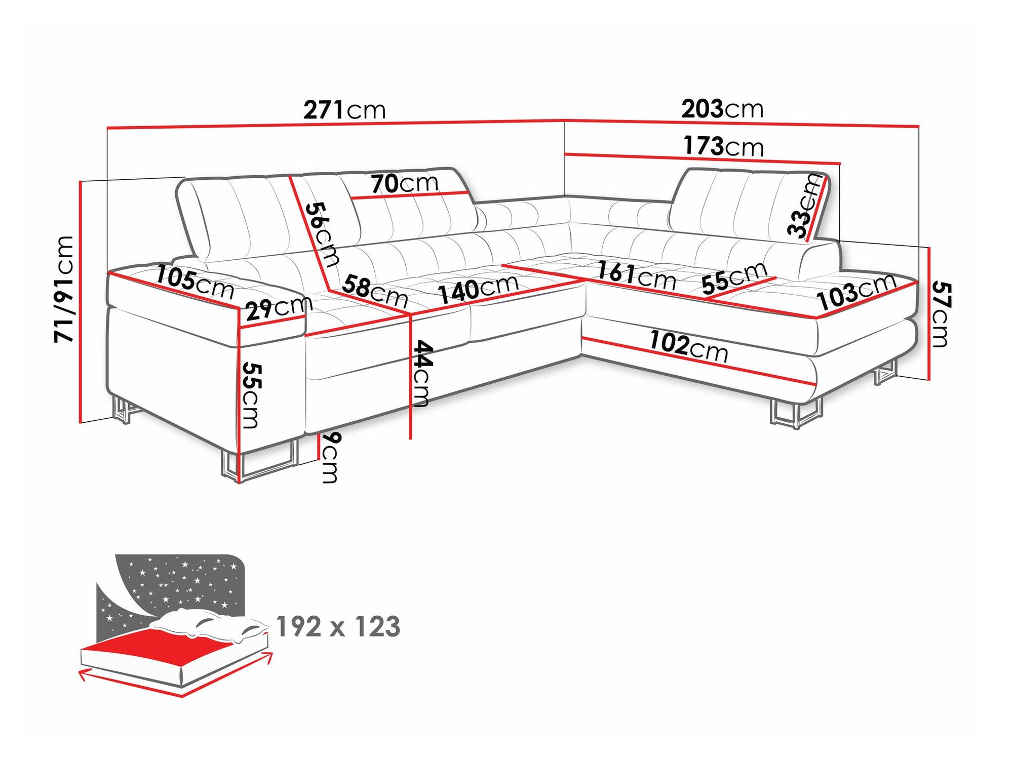 Canapé d'angle Comfivo Anima (Coral 75)