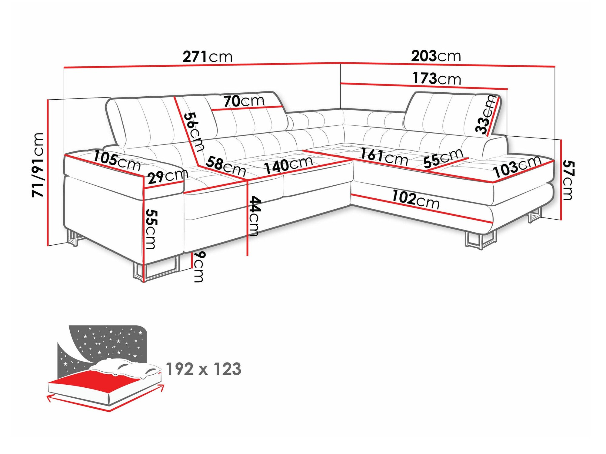 Canapé d'angle Comfivo Anima (Coral 75)