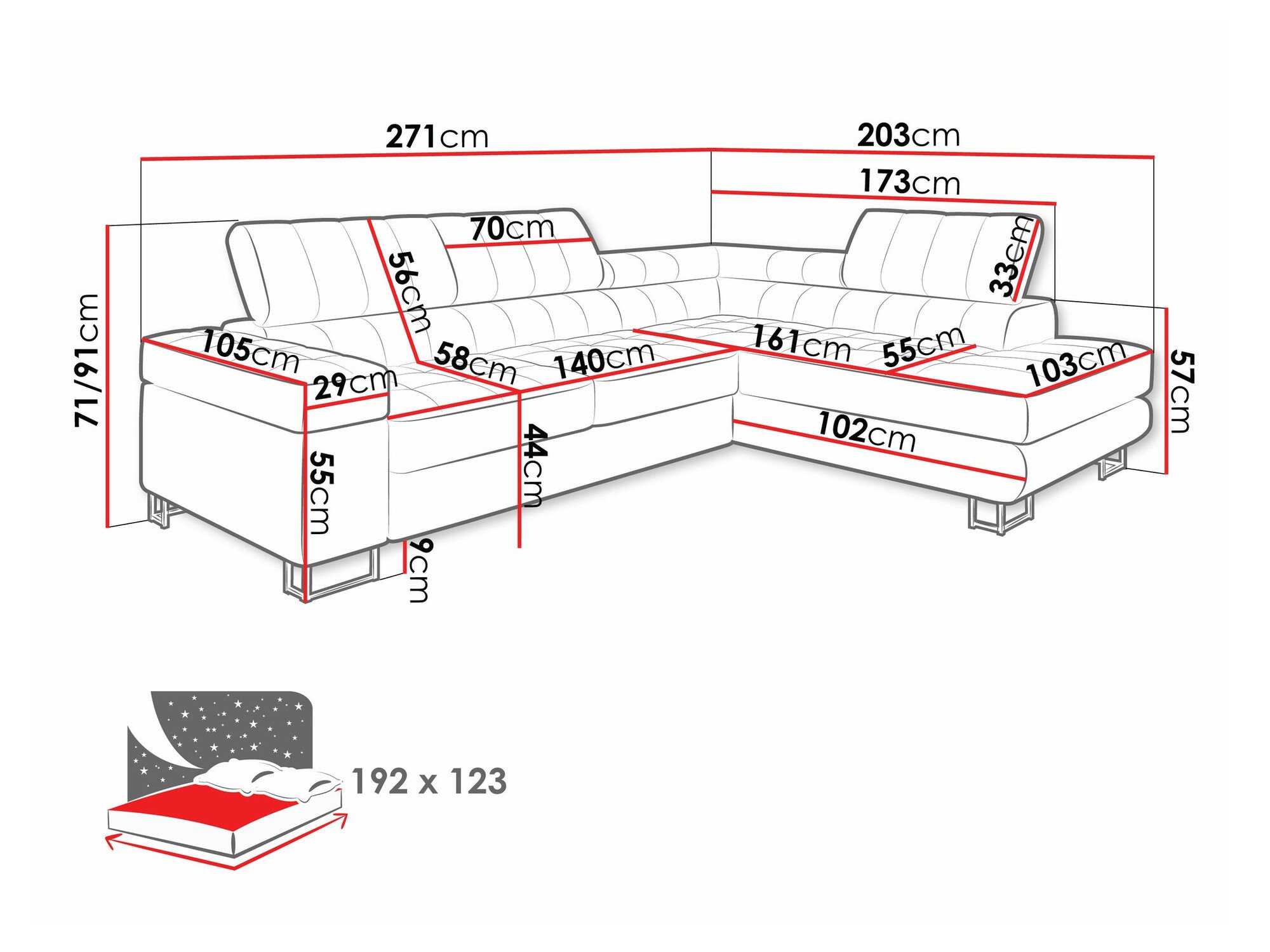 Canapé d'angle Comfivo Anima (Flow 06)