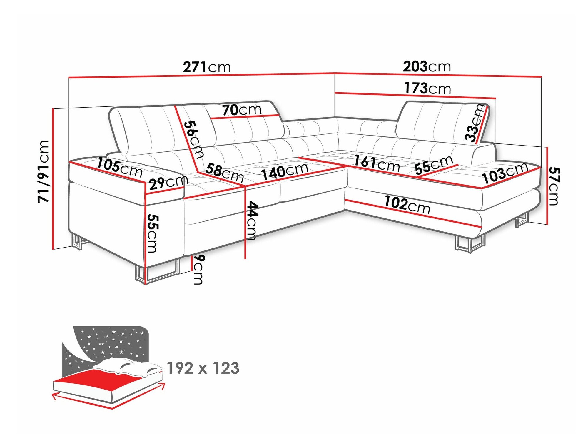 Canapé d'angle Comfivo Anima (Magic Velvet 2217)