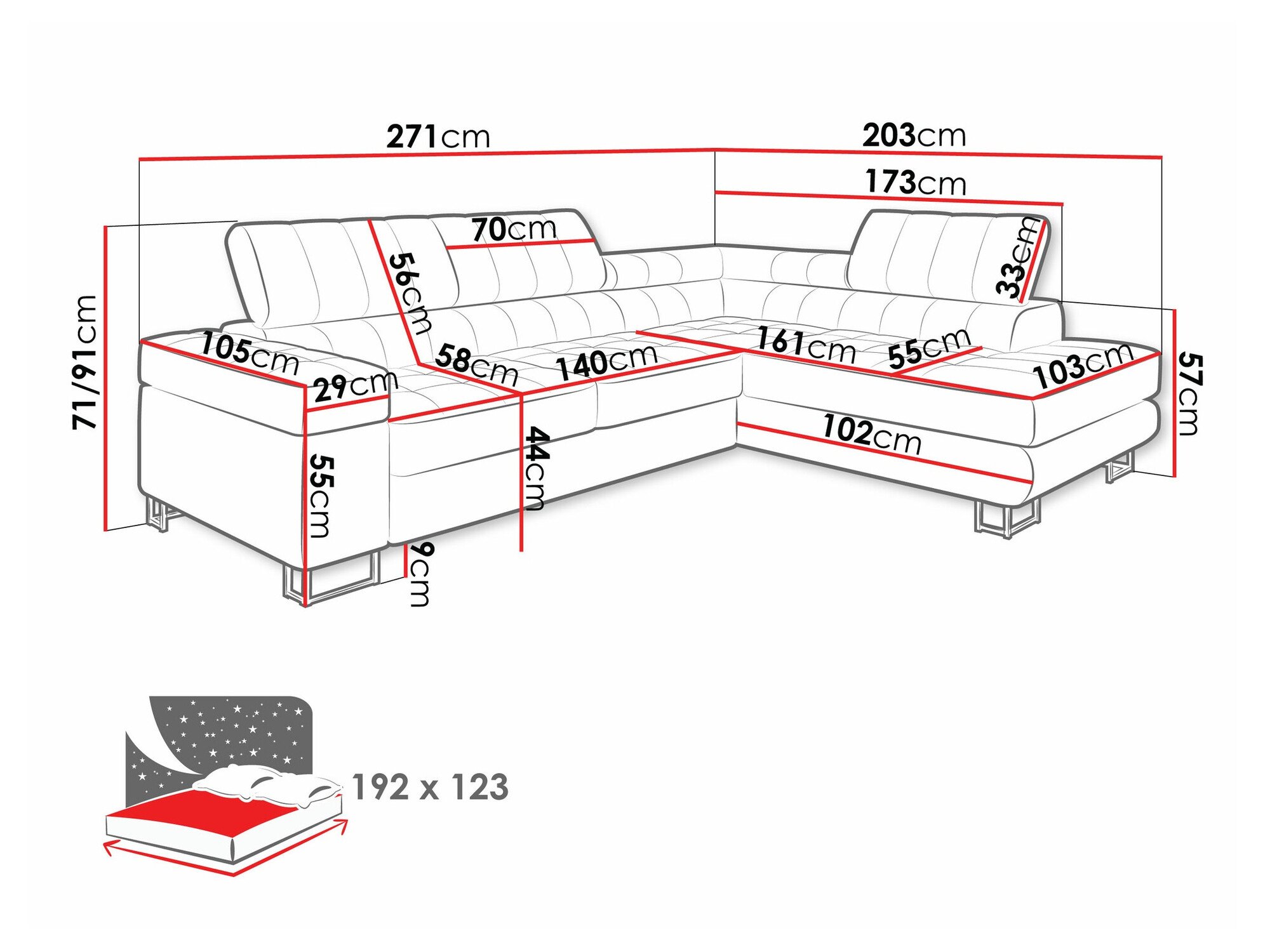 Canapé d'angle Comfivo Anima (Magic Velvet 2217)