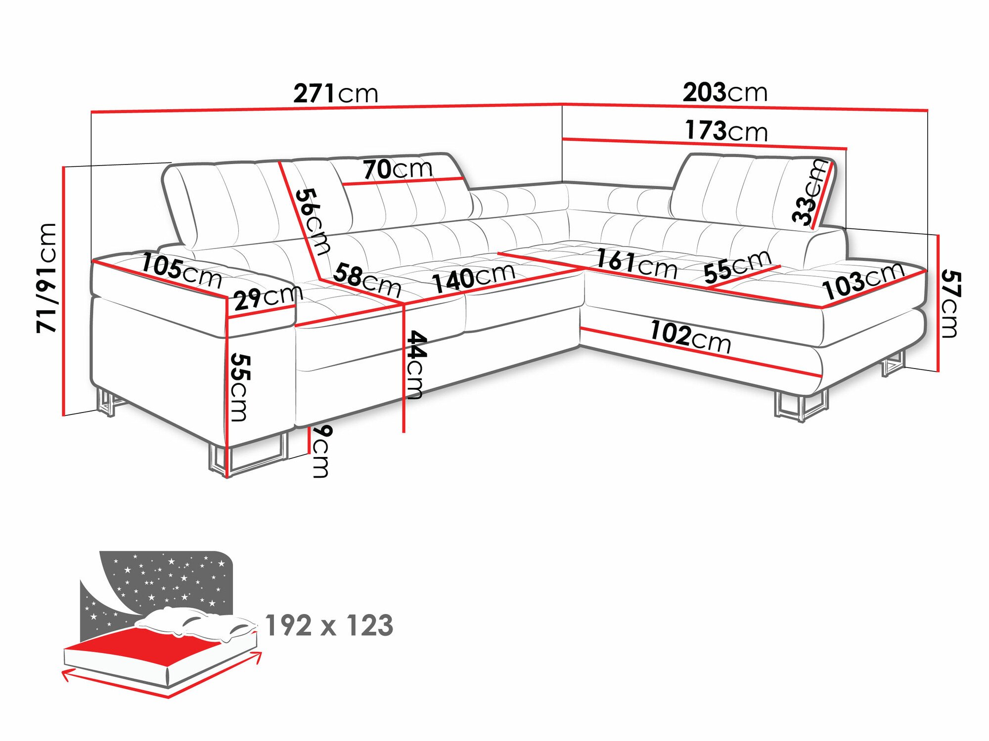 Canapé d'angle Comfivo Anima (Magic Velvet 2227)