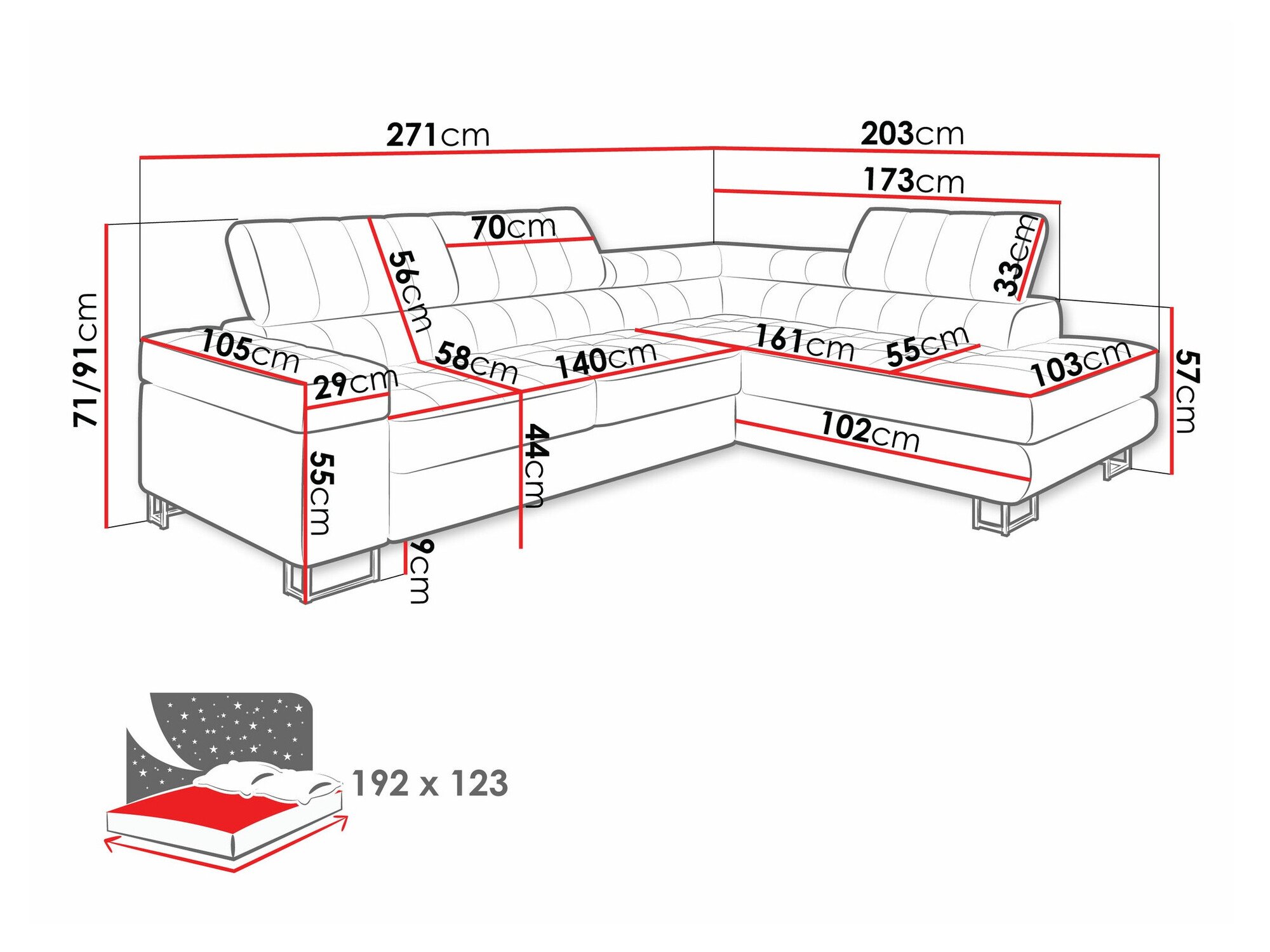 Canapé d'angle Comfivo Anima (Matana 17)