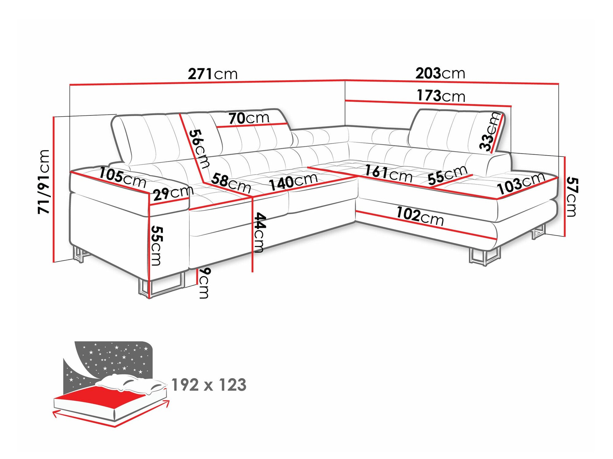 Canapé d'angle Comfivo Anima (Wave 05)