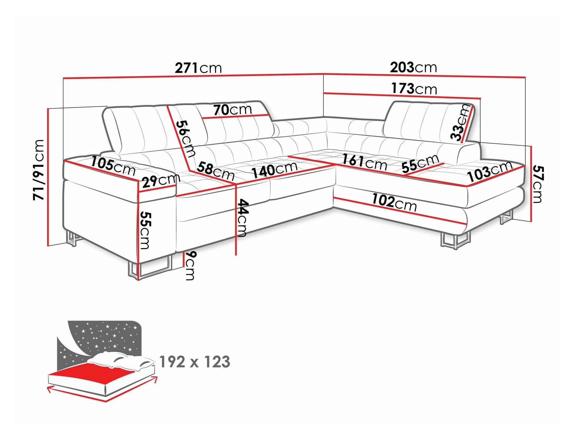 Canapé d'angle Comfivo Anima (Wave 05)