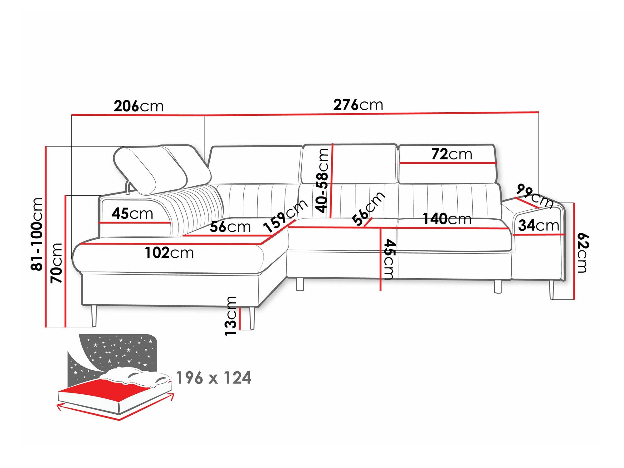 Canapé d'angle Comfivo Universum (Clara 215.03)