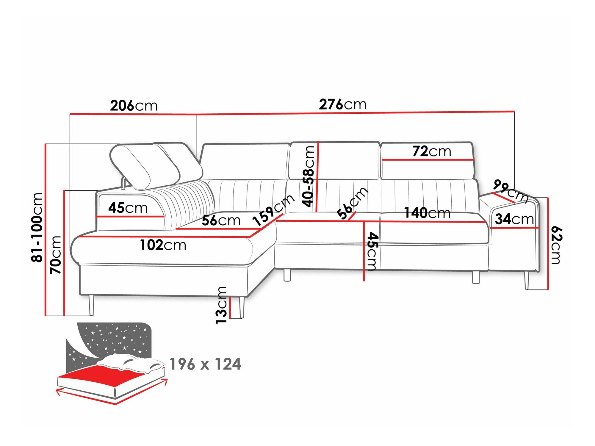 Canapé d'angle Comfivo Universum (Coral 65)