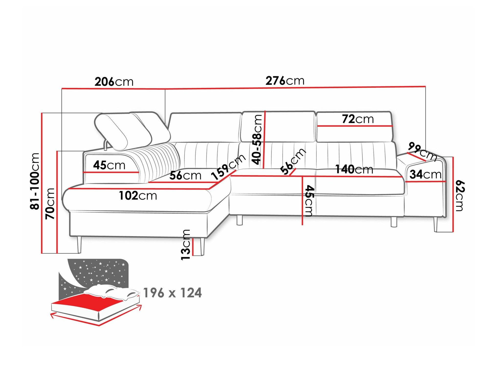 Canapé d'angle Comfivo Universum (Coral 65)