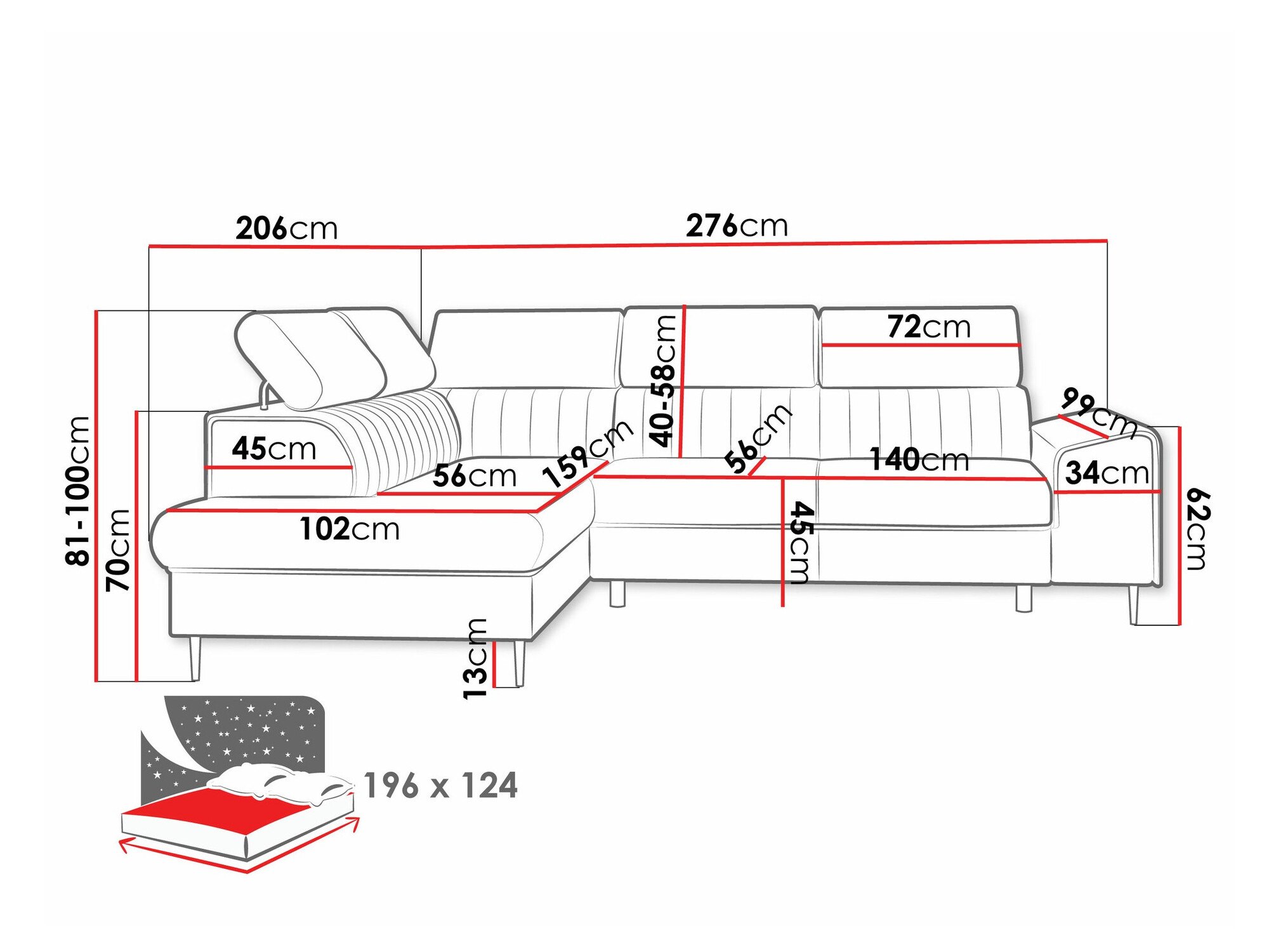 Canapé d'angle Comfivo Universum (Coral 75)