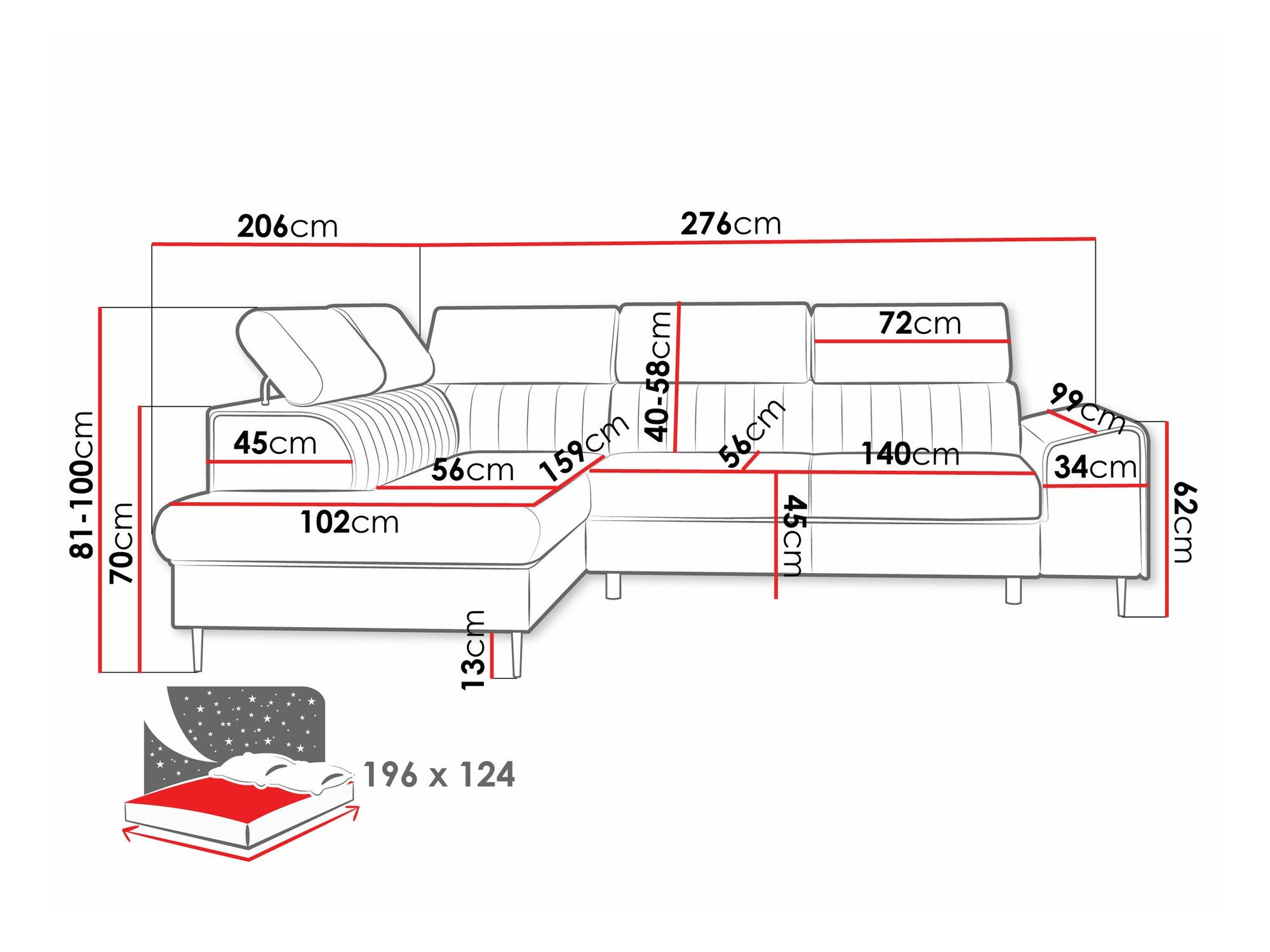 Canapé d'angle Comfivo Universum (Coral 75)