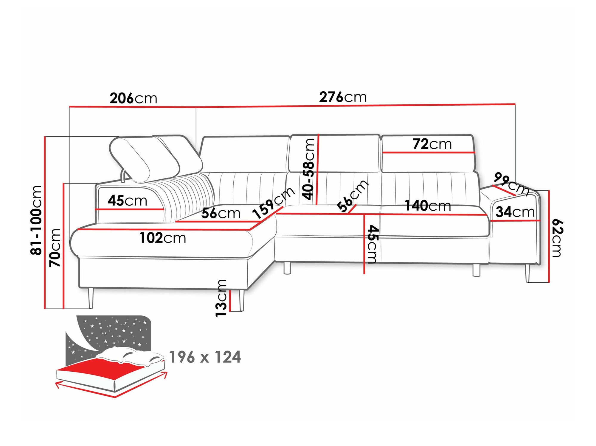 Canapé d'angle Comfivo Universum (Magic Velvet 2219)