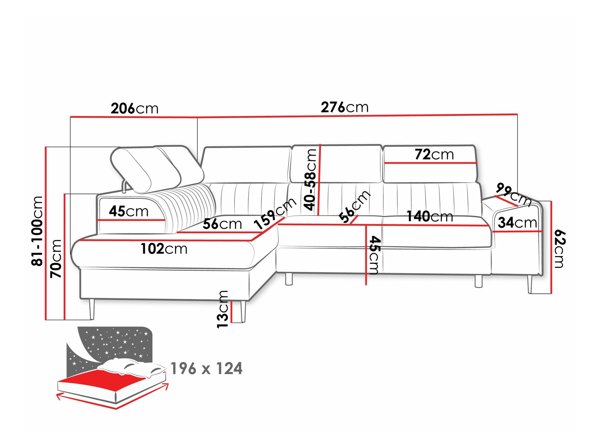 Canapé d'angle Comfivo Universum (Magic Velvet 2219)