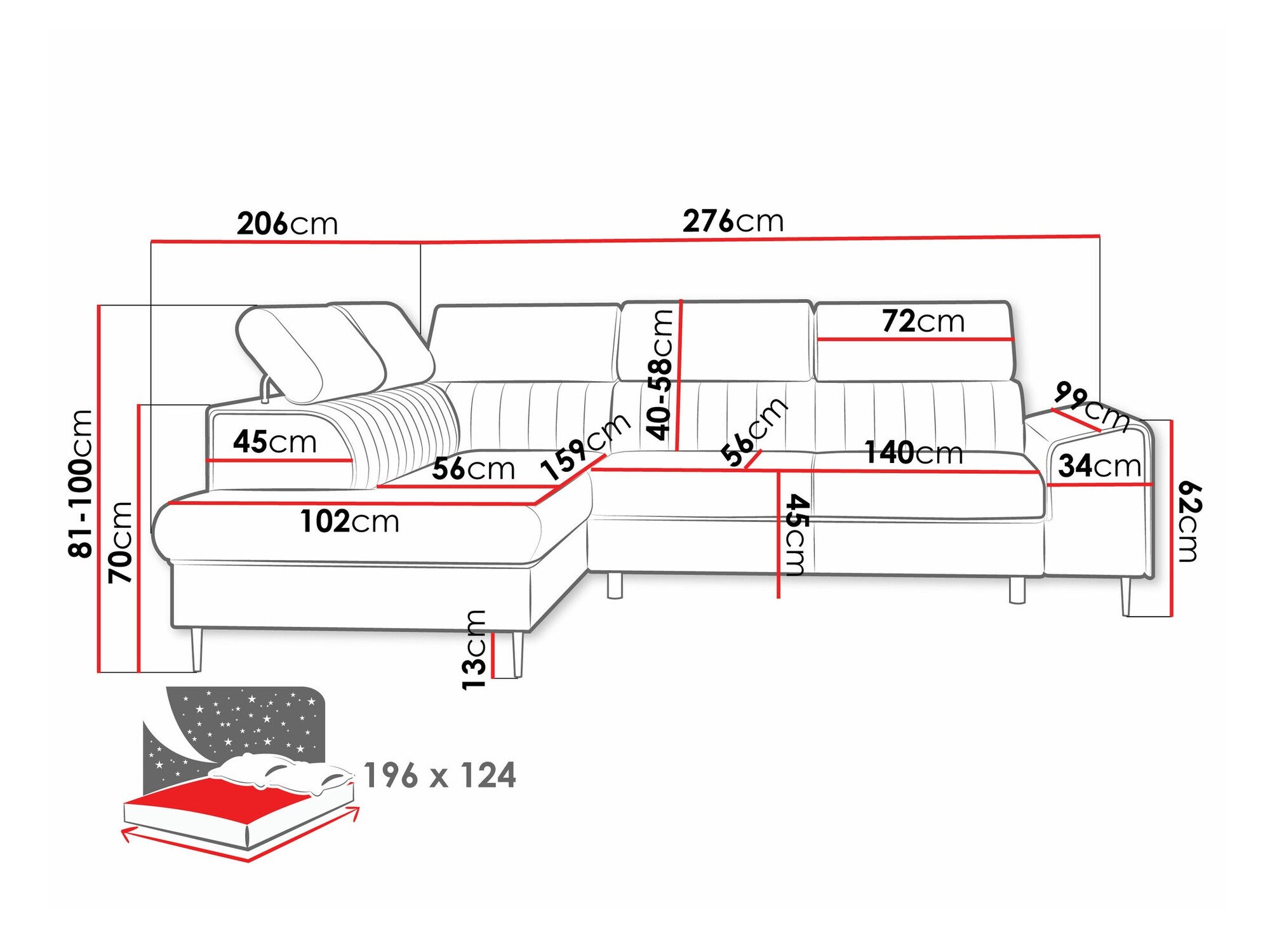 Canapé d'angle Comfivo Universum (Magic Velvet 2225)