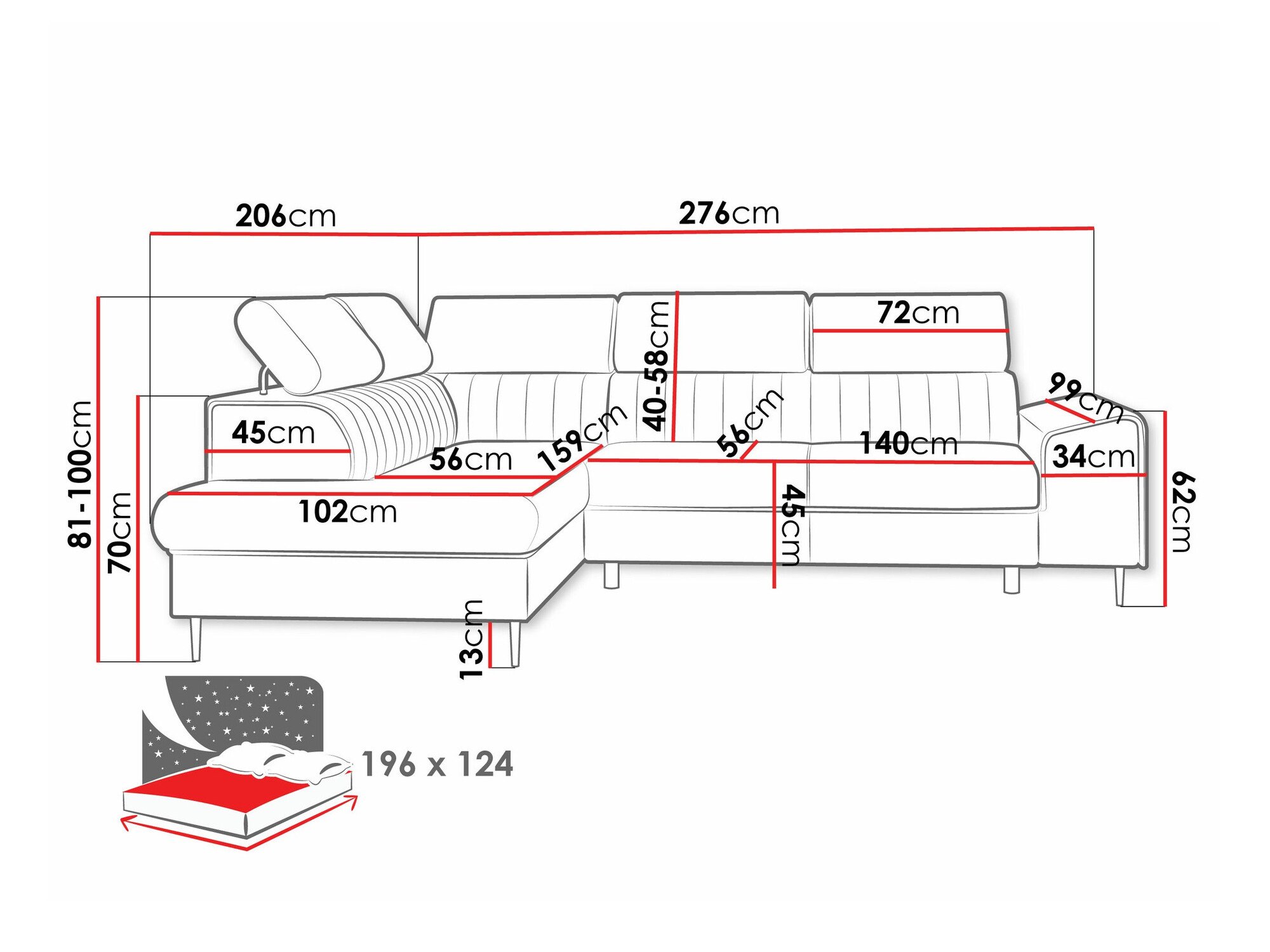 Canapé d'angle Comfivo Universum (Wave 05)
