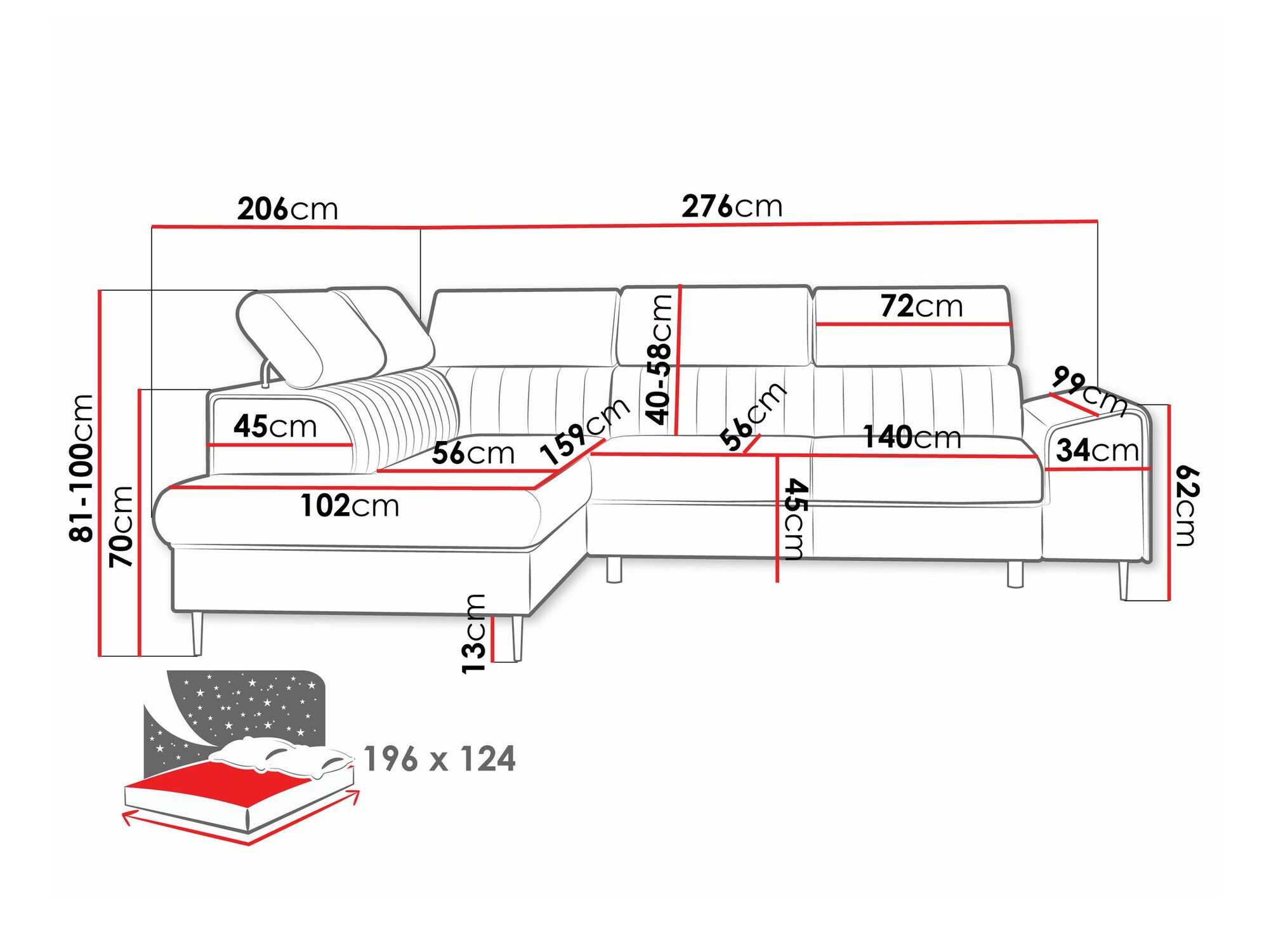 Canapé d'angle Comfivo Universum (Wave 05)