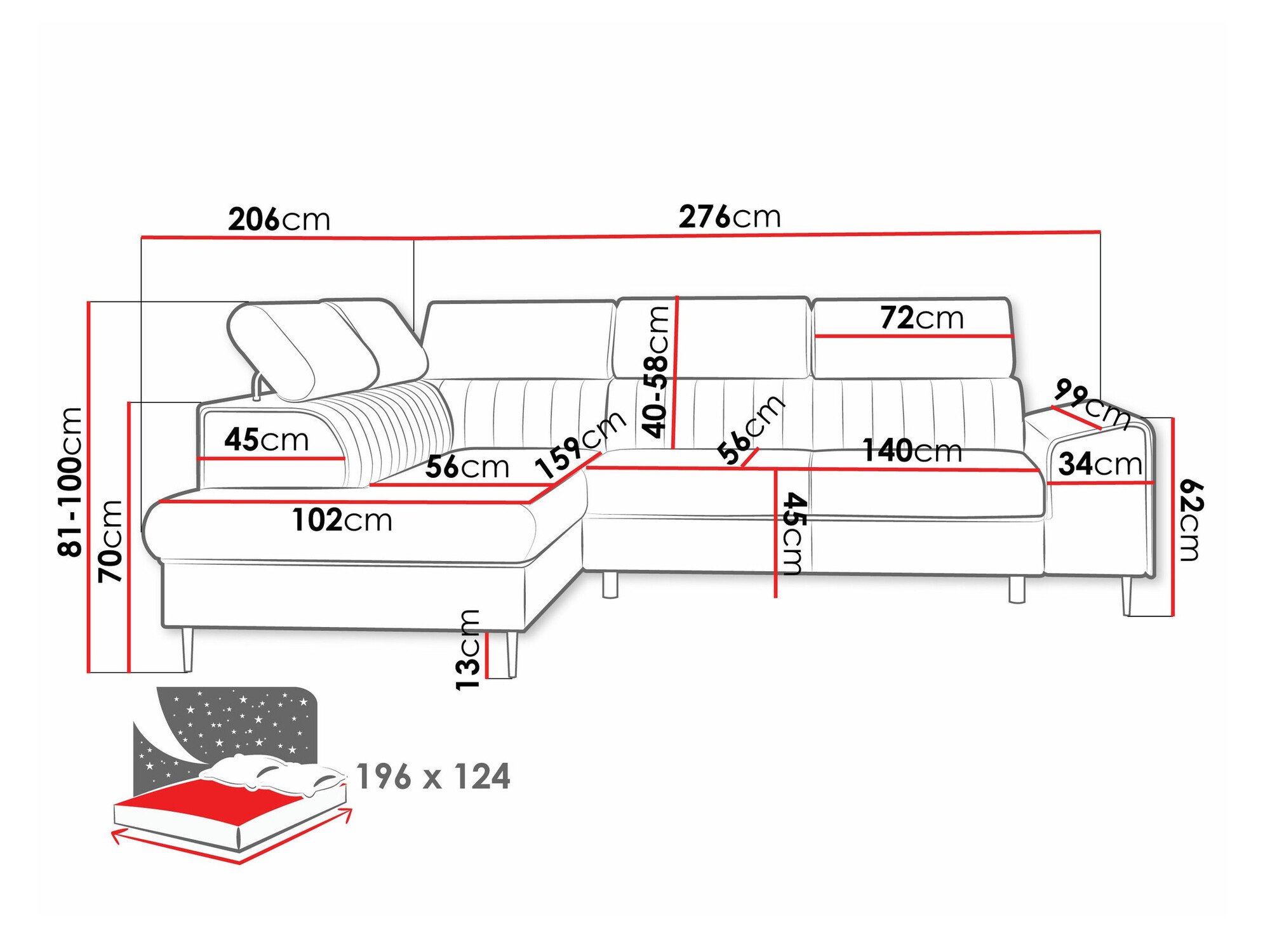 Canapé d'angle Comfivo Universum (Wave 09)