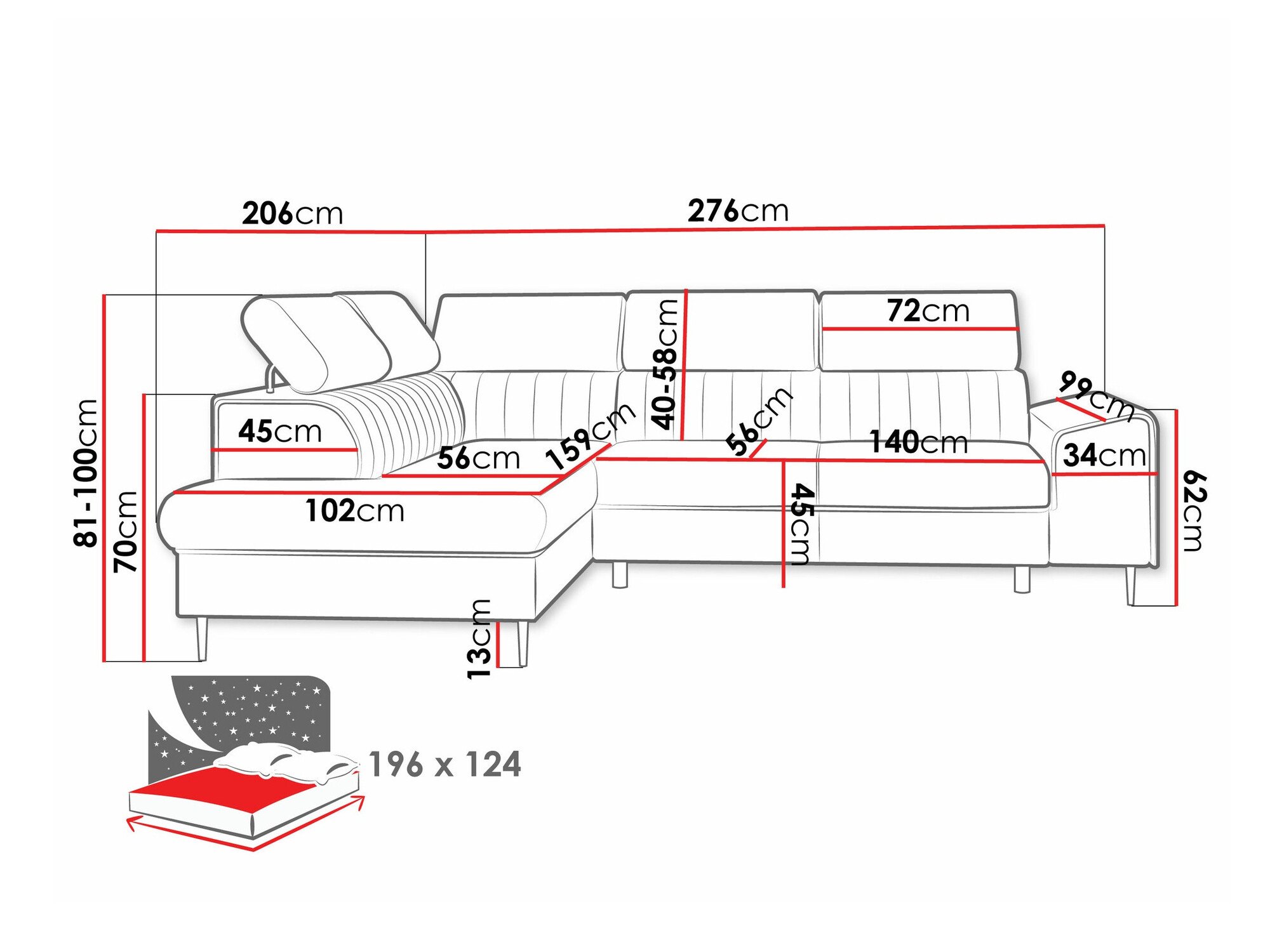Canapé d'angle Comfivo Universum (Wave 15)