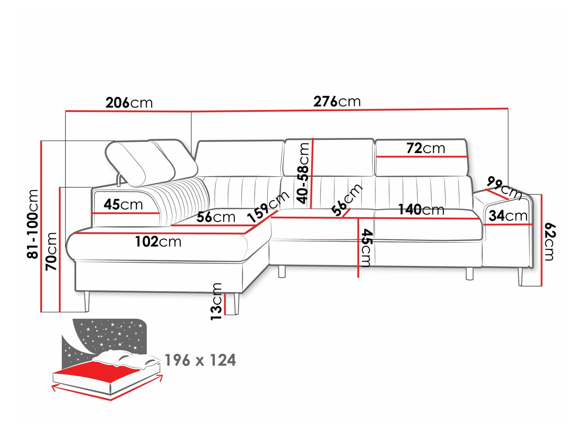 Canapé d'angle Comfivo Universum (Wave 15)