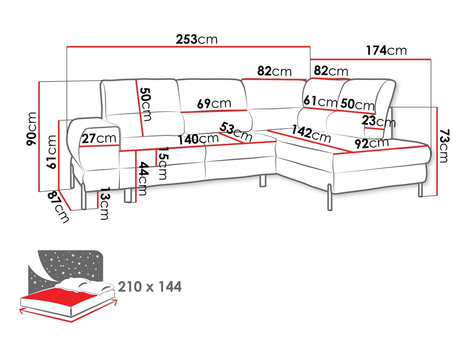Canapé d'angle Sanford 105 (Velo 621)