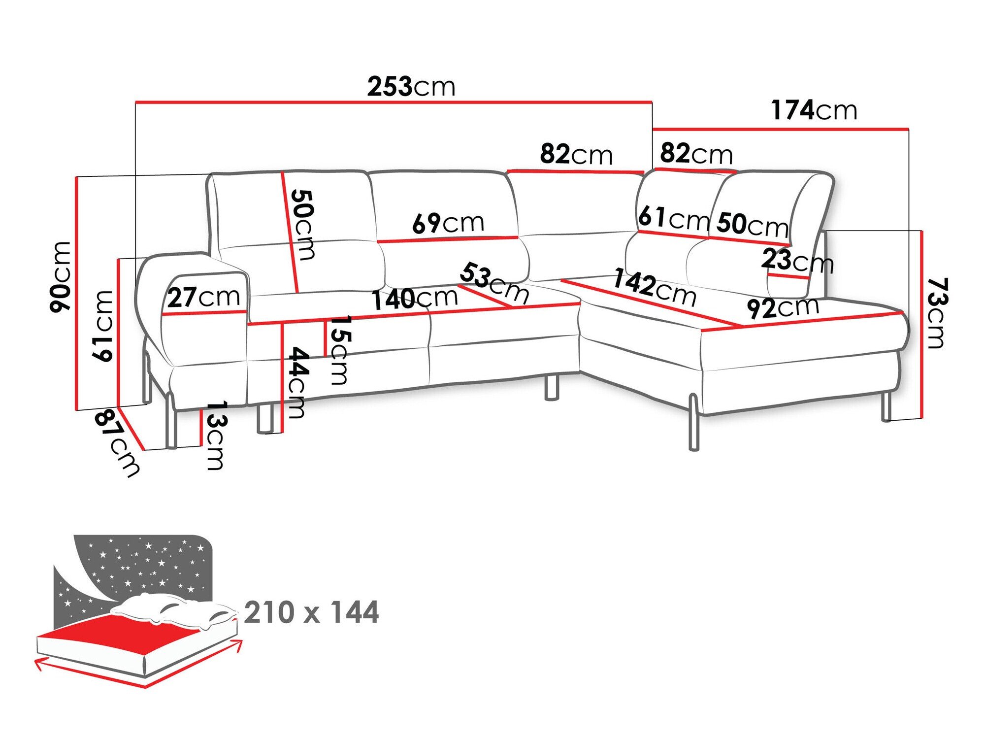 Canapé d'angle Sanford 105 (Velo 635)