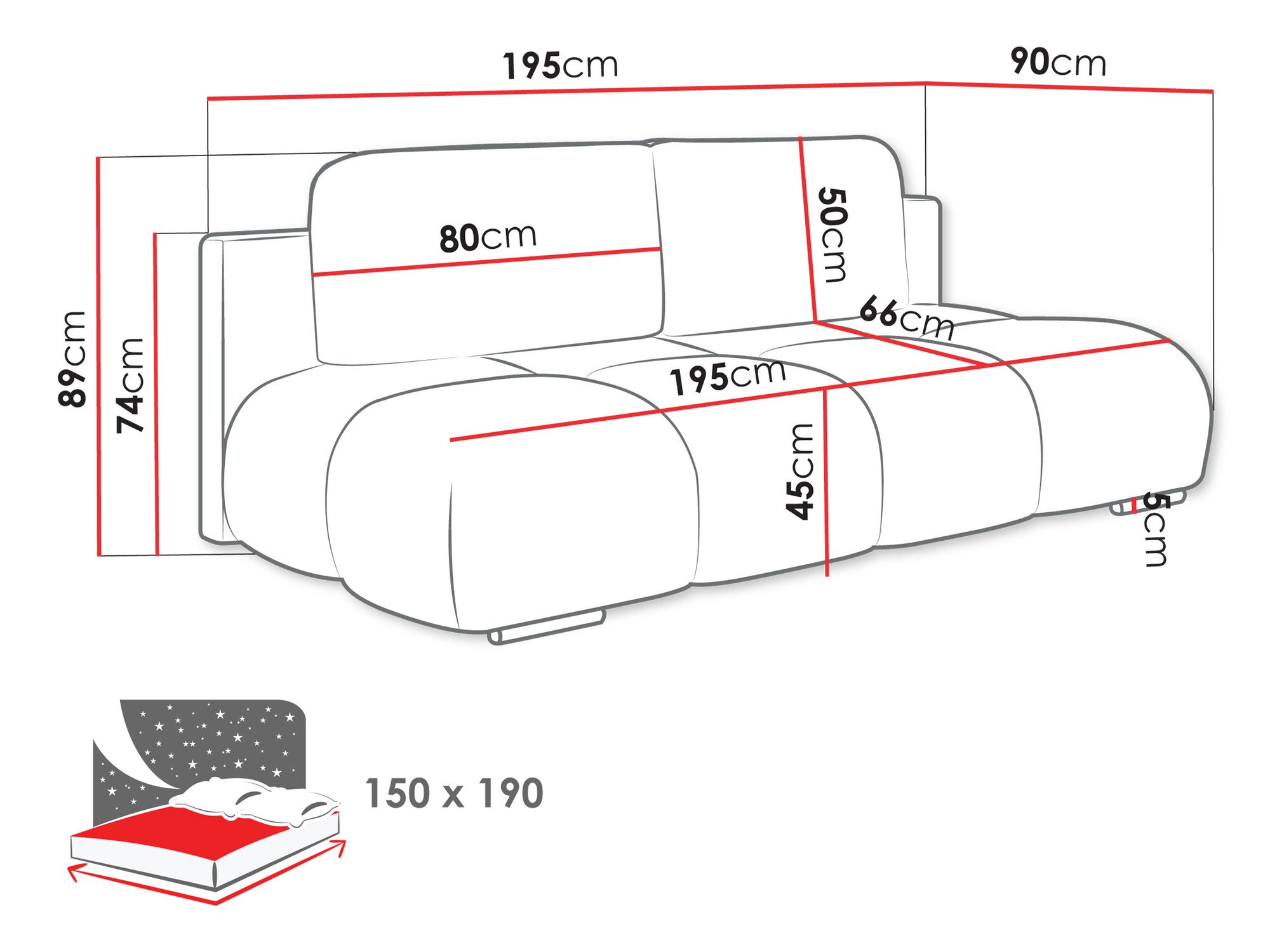 Canapé convertible Camden 105 (Velo 633)